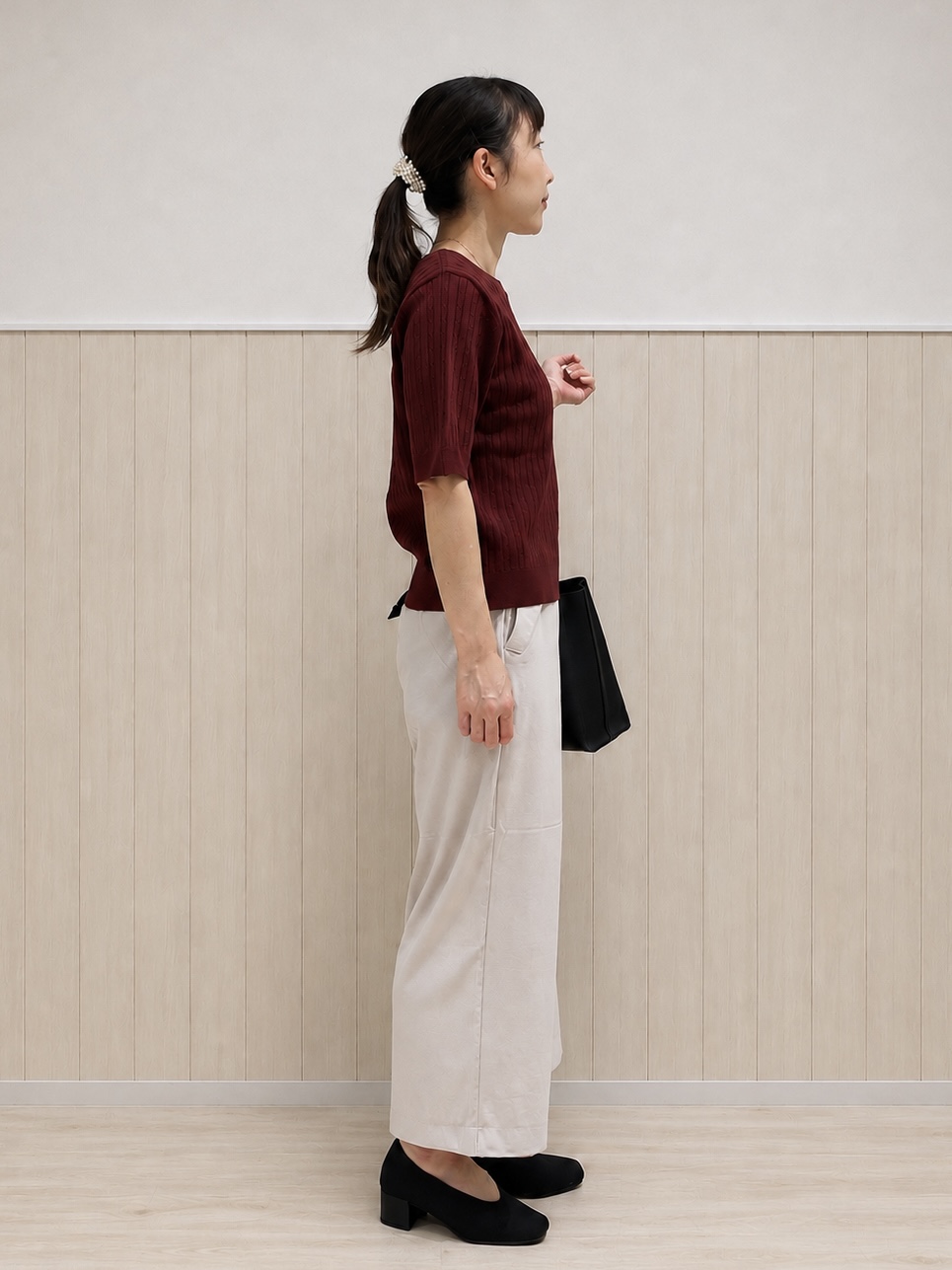 まつみさんの「SHOO･LA･RUE｜【洗濯機可/S-LL】上品見え ミニケーブルニット」を使ったコーディネート