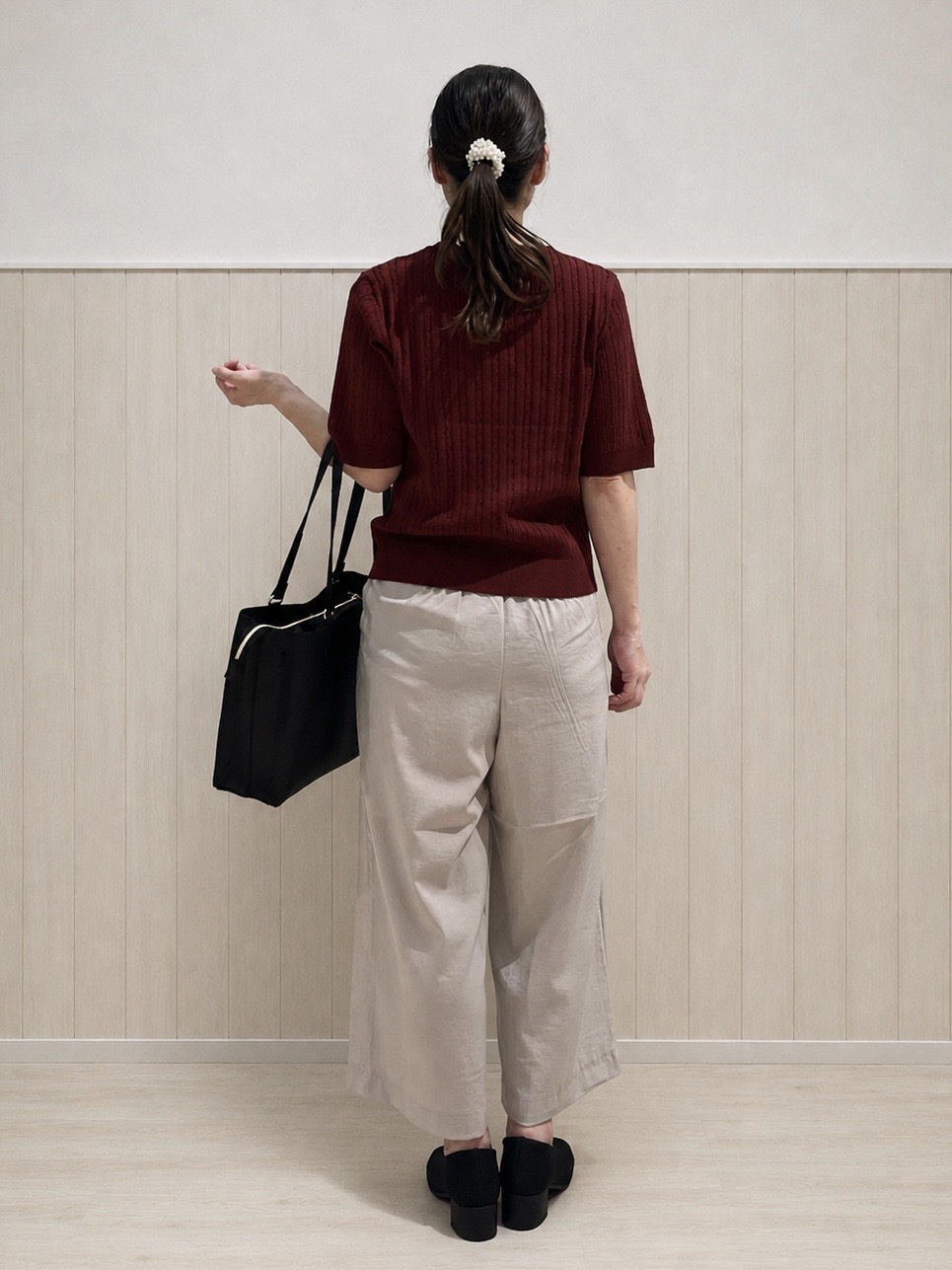 まつみさんの「SHOO･LA･RUE｜【洗濯機可/S-LL】上品見え ミニケーブルニット」を使ったコーディネート