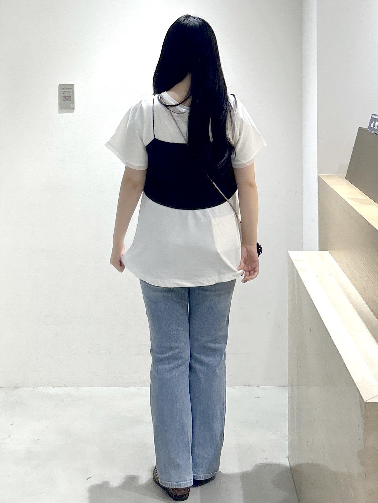 sayaさんの「OPAQUE.CLIP｜【接触冷感／UV】着る冷感スーパーアイス ペプラムカットソー《洗濯機OK》」を使ったコーディネート