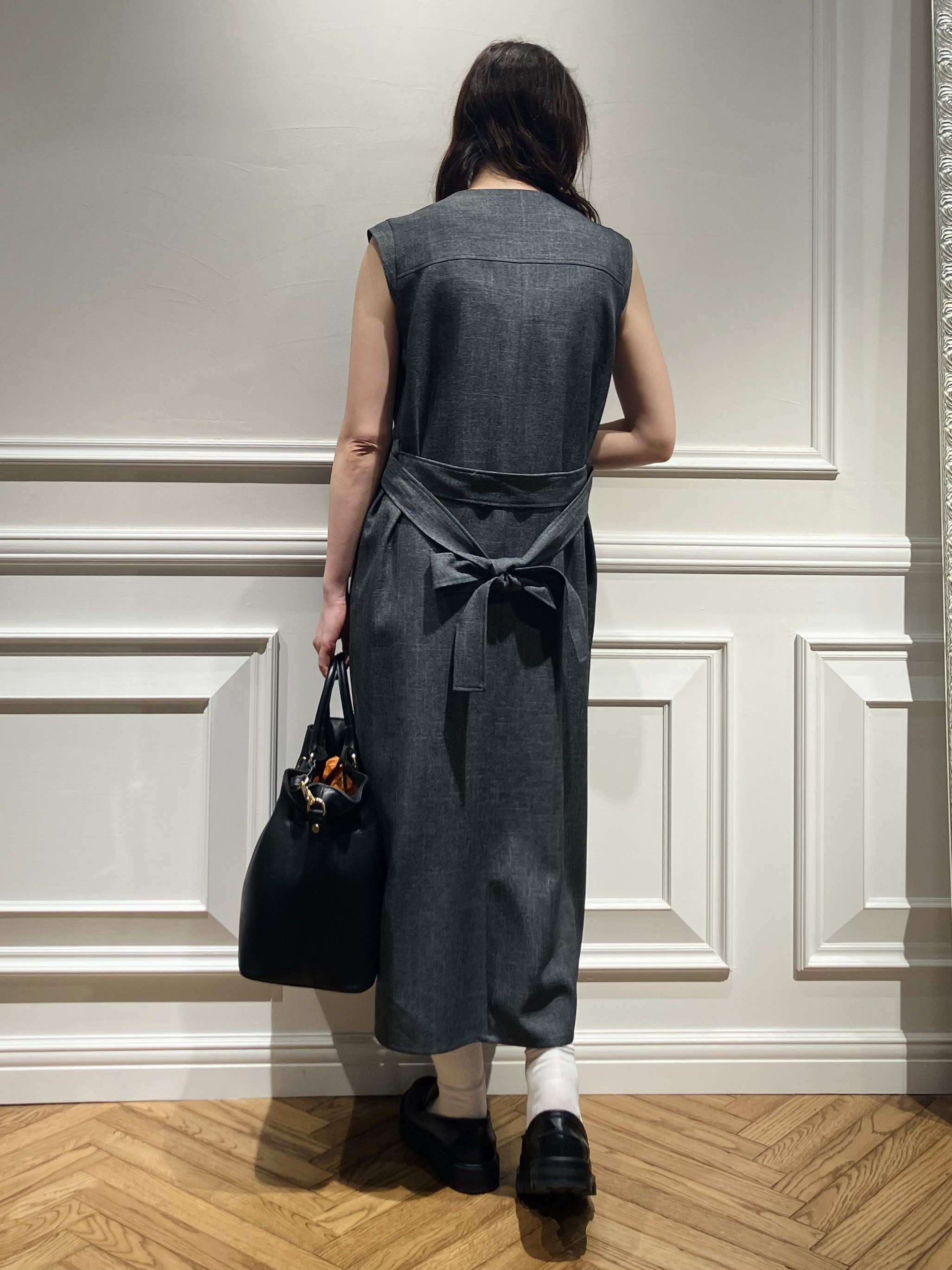 TSUKUIさんの「DRESSTERIOR｜ウォッシャブルツイードライクワンピース」を使ったコーディネート
