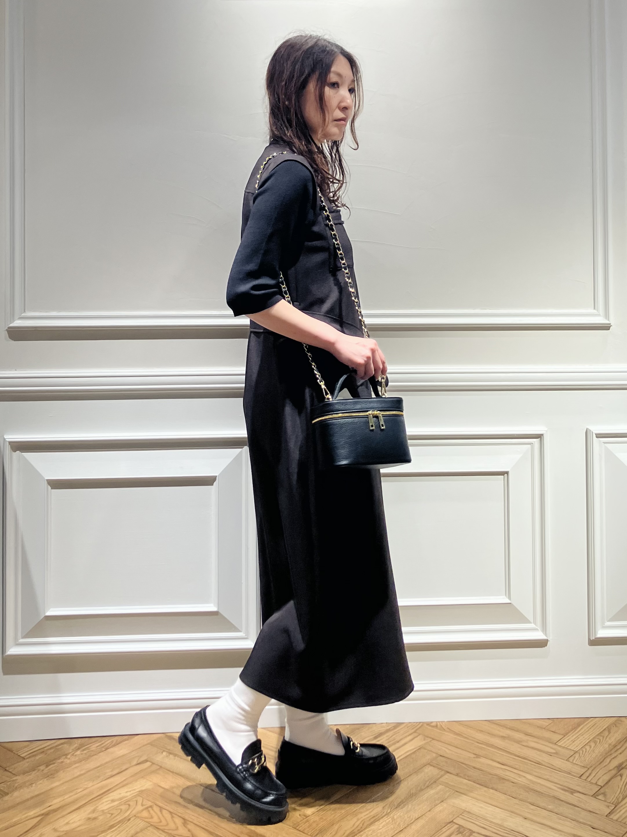 TSUKUIさんの「DRESSTERIOR｜ウォッシャブルツイードライクワンピース」を使ったコーディネート