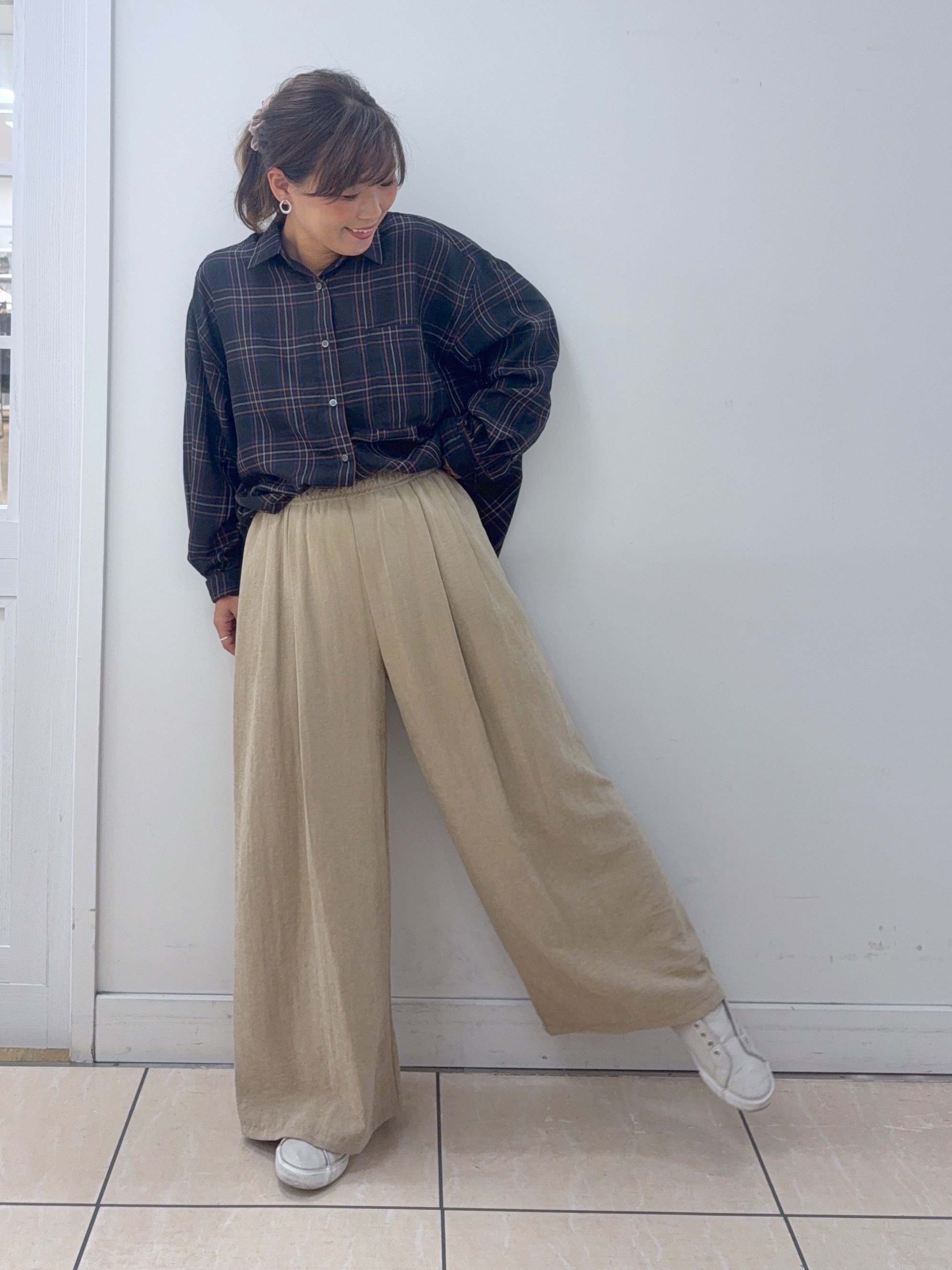 Osawaさんの「Dessin｜【セットアップ可】シアーチェック オーバーシャツ」を使ったコーディネート