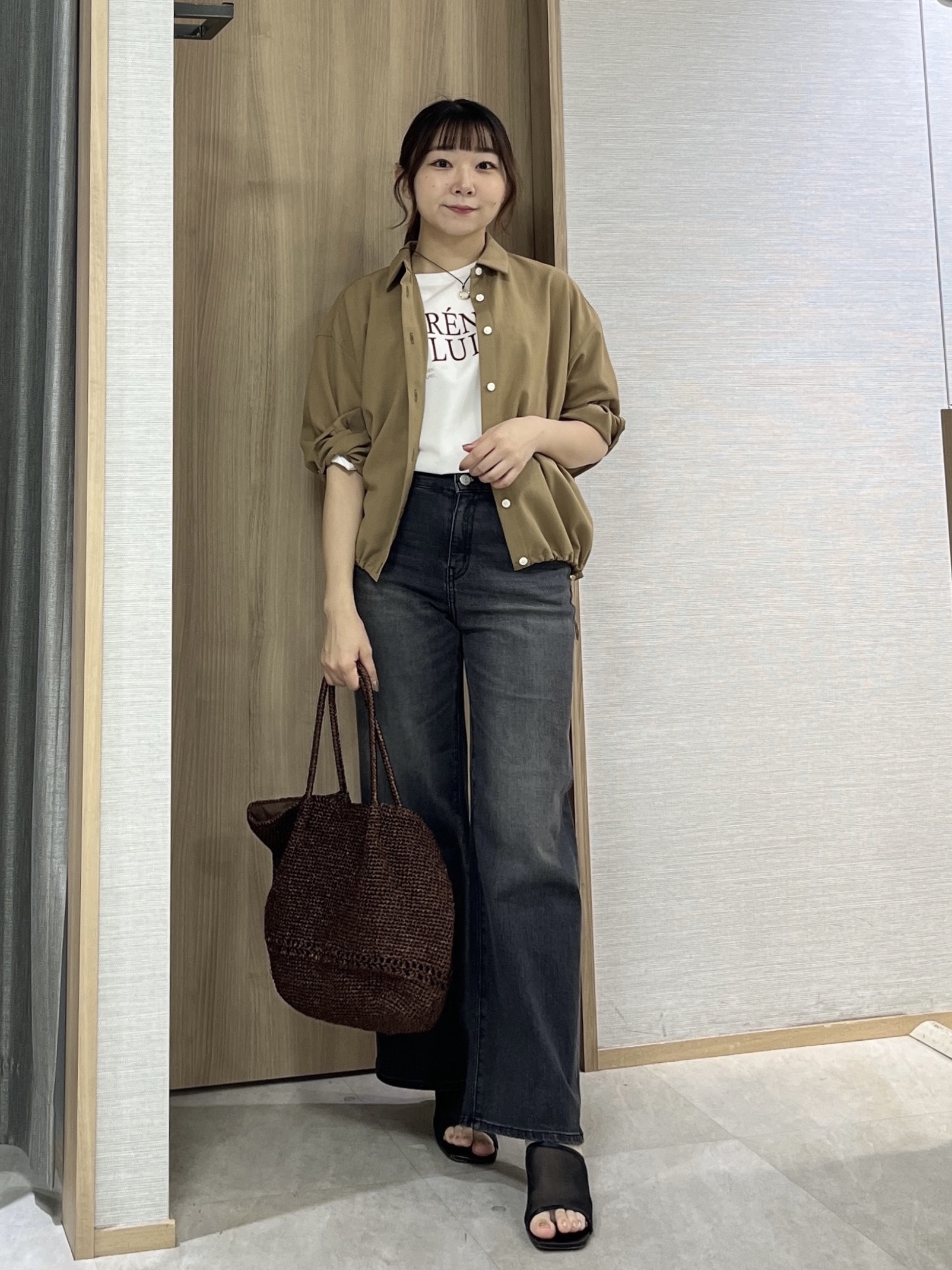 KAHOさんの「UNTITLED｜【セットアップ可/UVカット/接触冷感】エアリークールドロストシャツ」を使ったコーディネート