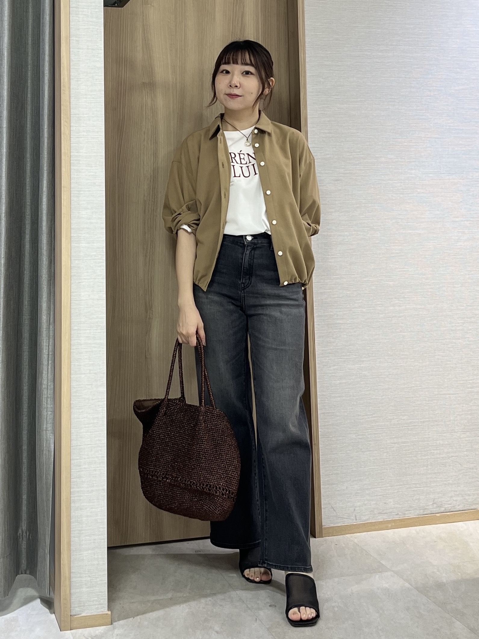 KAHOさんの「UNTITLED｜【セットアップ可/UVカット/接触冷感】エアリークールドロストシャツ」を使ったコーディネート