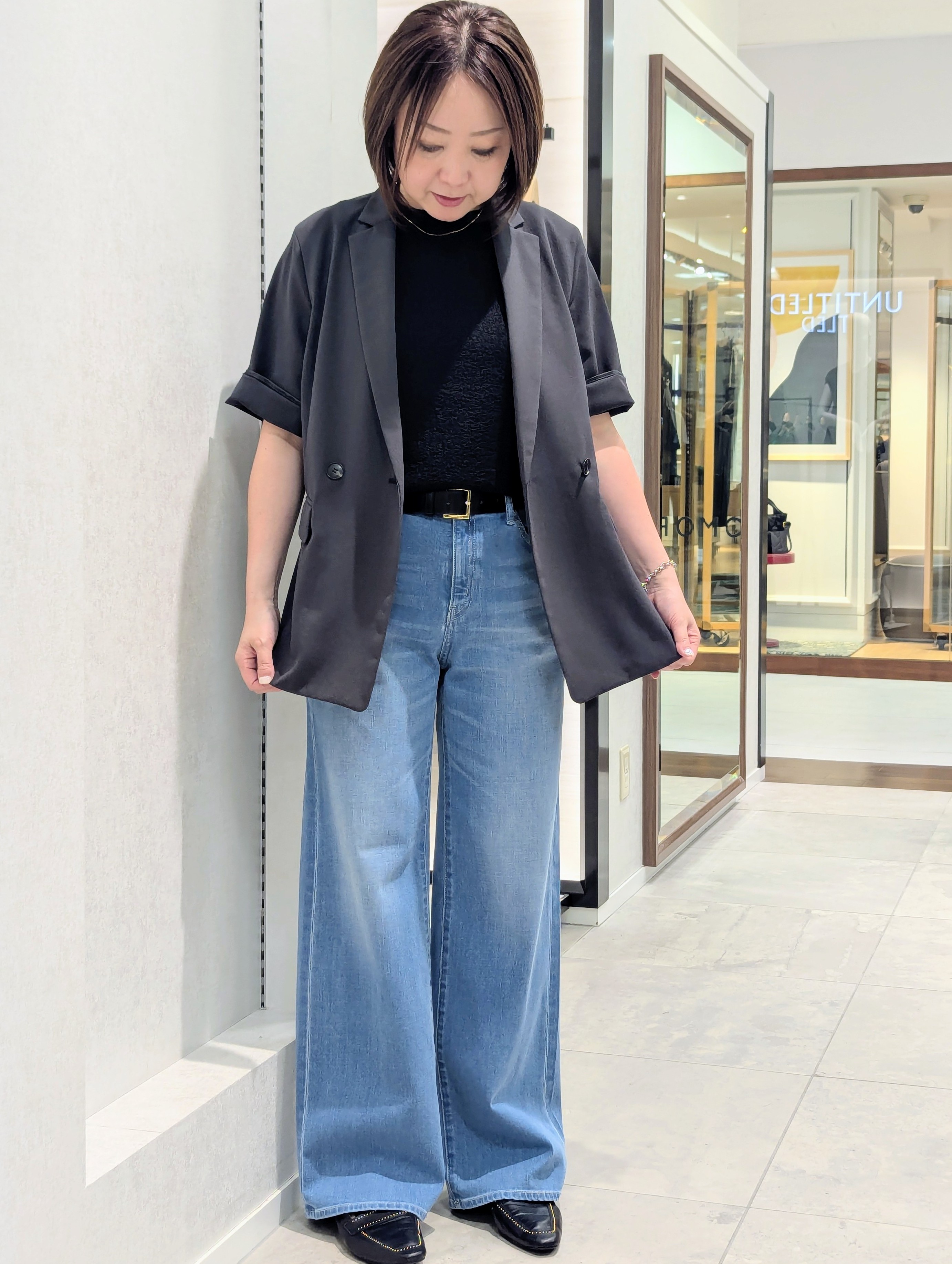 odaさんの「UNTITLED｜【セットアップ可/UVカット/通気性】エアリークール半袖ジャケット」を使ったコーディネート