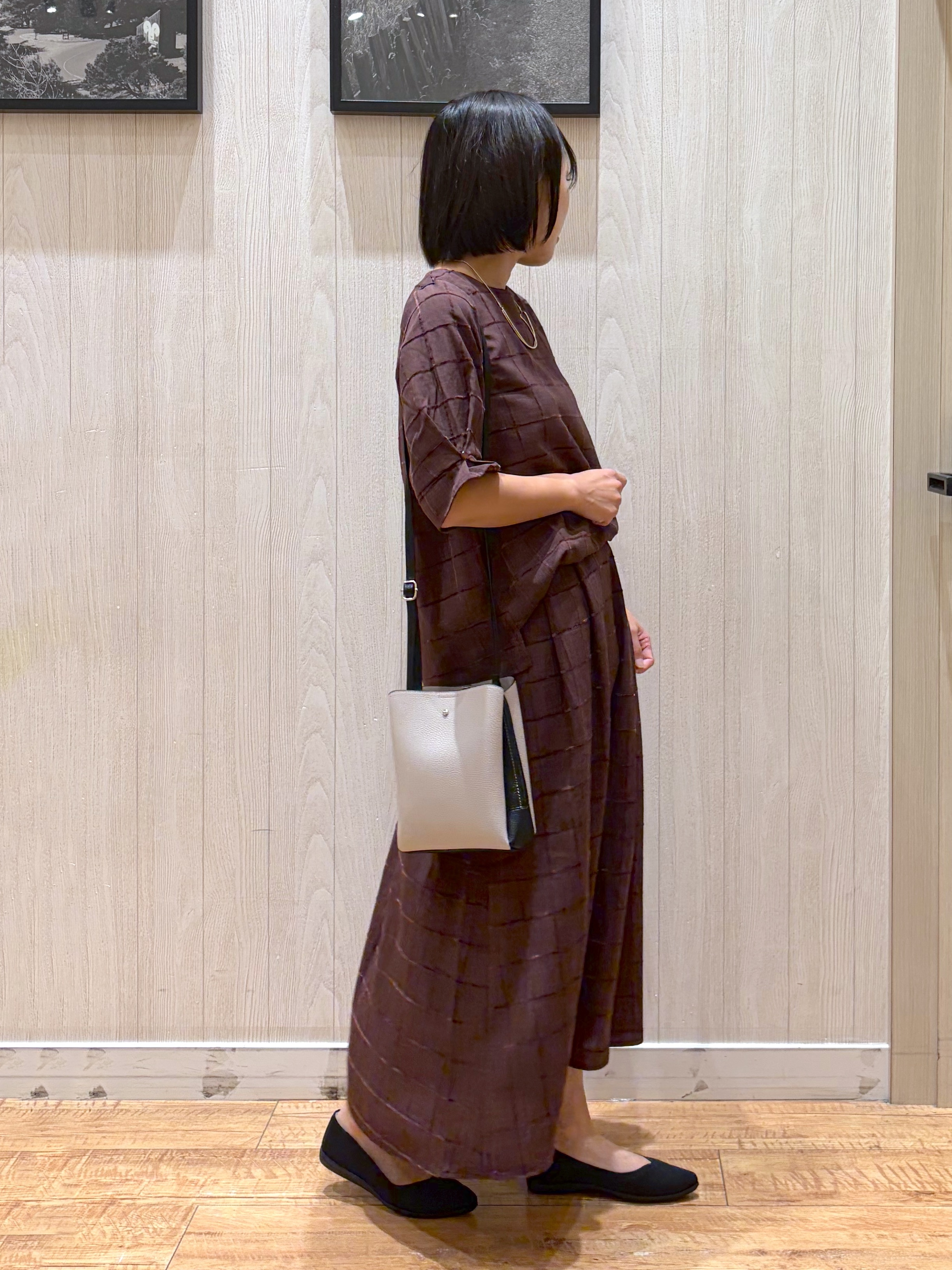 shirayuuuさんの「SHOO･LA･RUE｜【セットアップ可/S-LL】モールチェックで上品に タックスリーブ ブラウス」を使ったコーディネート