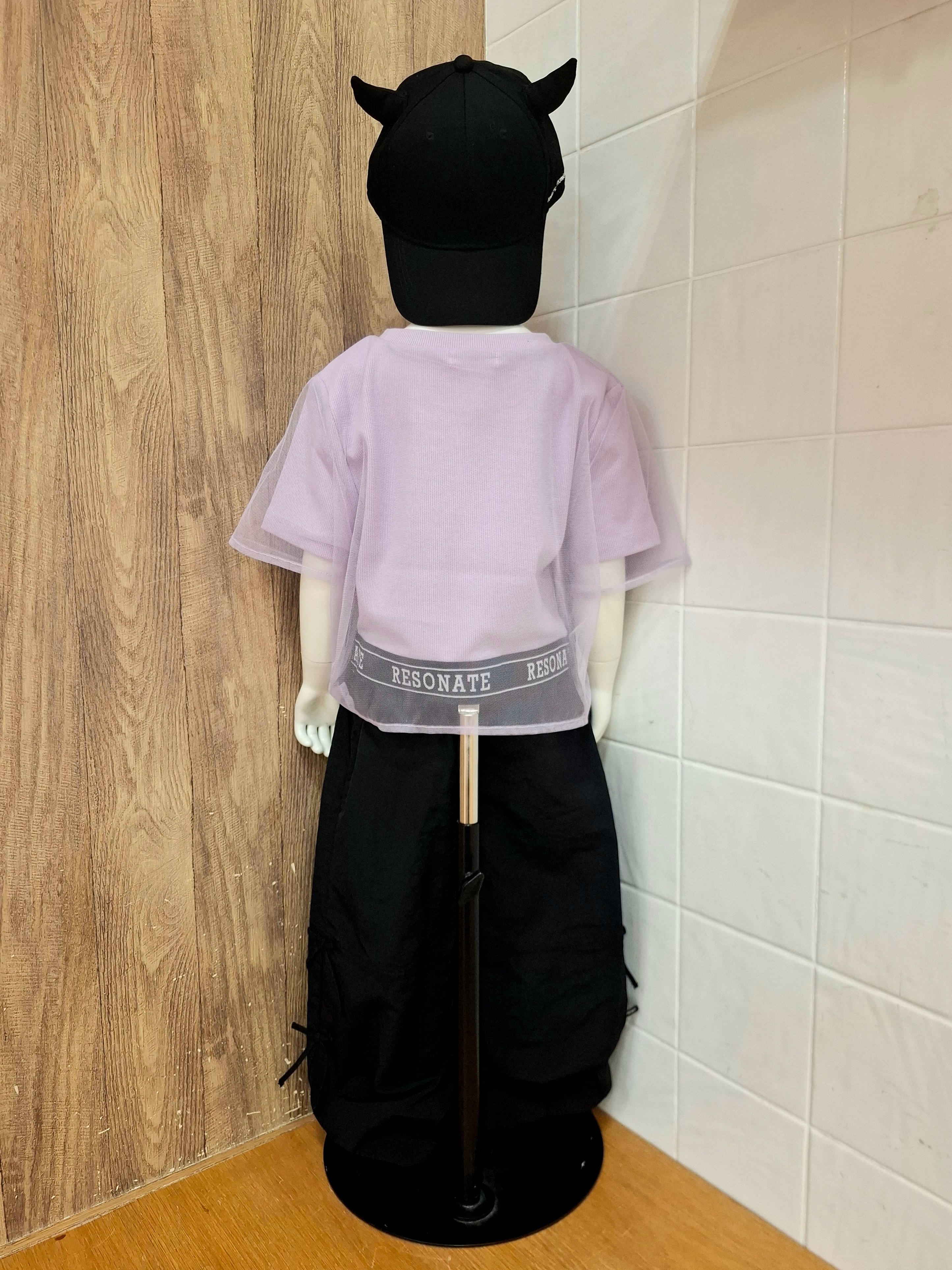 haruさんの「SHOO･LA･RUE｜【110-150cm】メッシュデザインTシャツ」を使ったコーディネート