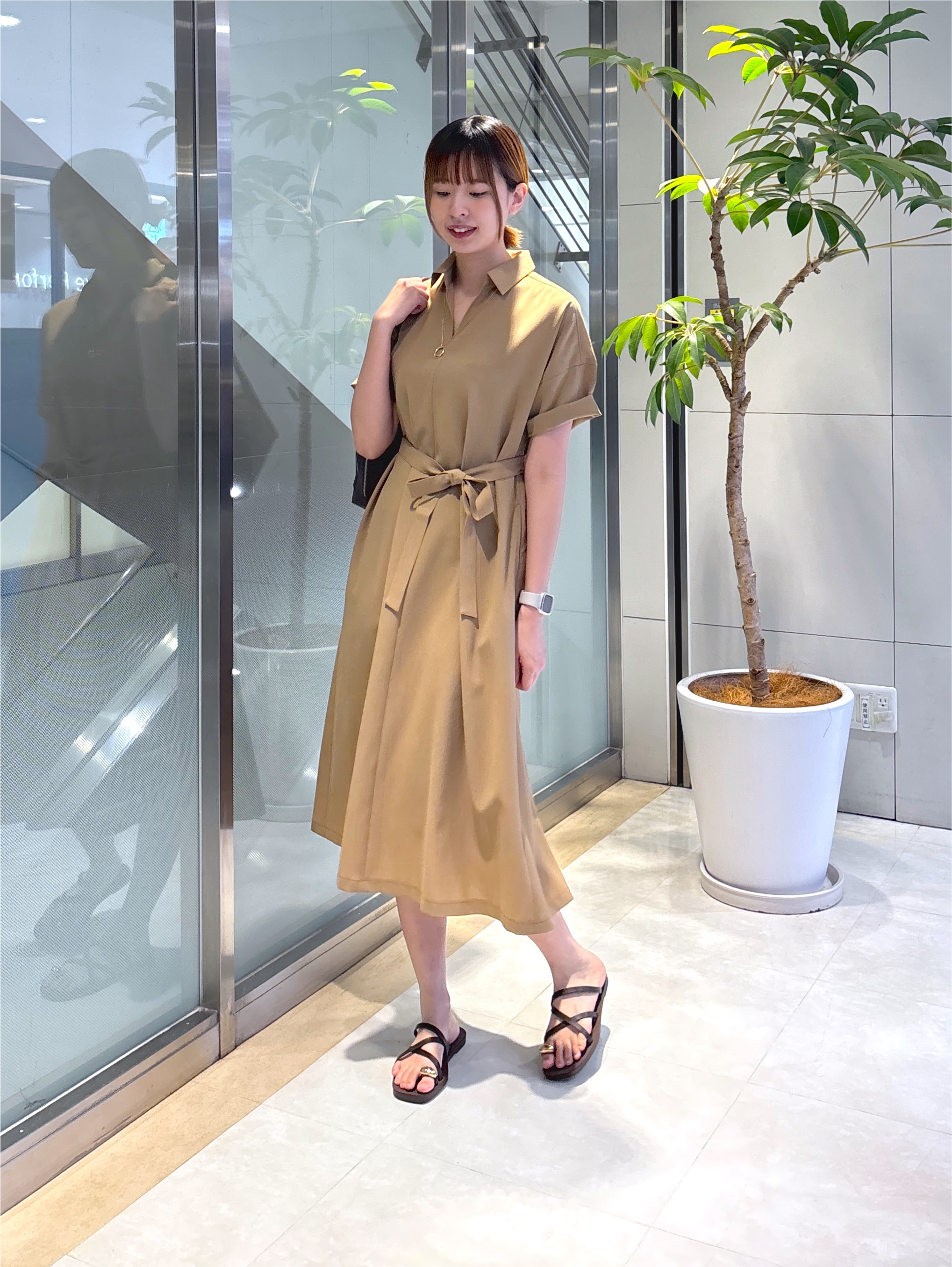yukaさんの「UNTITLED｜【UVカット/接触冷感/通気性】エアリークールワンピース」を使ったコーディネート