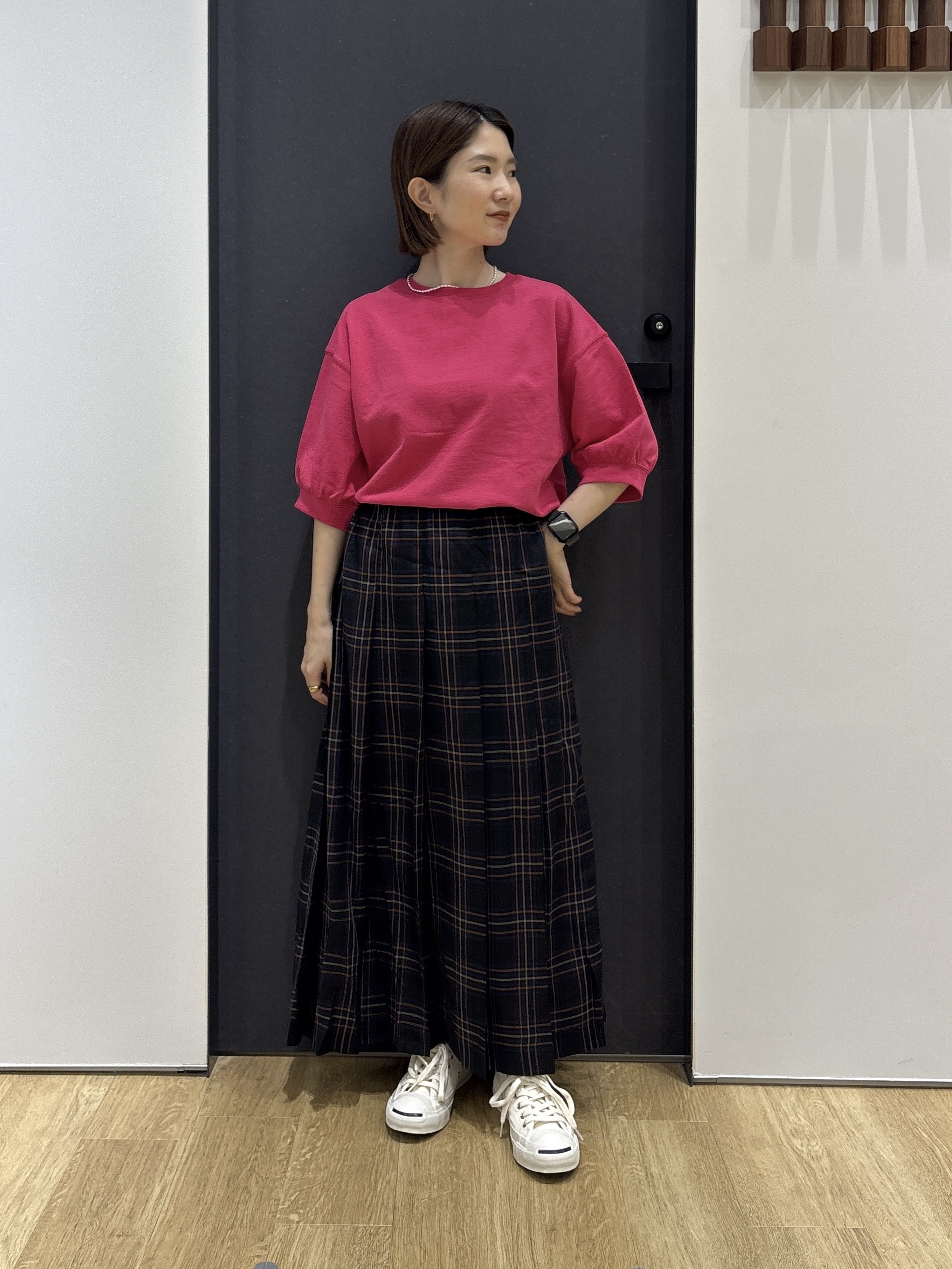 risaさんの「Dessin｜バックヘンリーカットソー5分袖」を使ったコーディネート