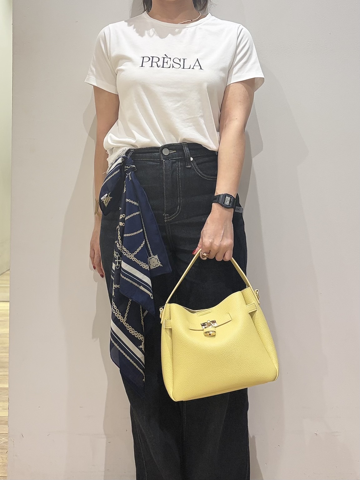 YUKOさんの「index｜【接触冷感／UVケア】裾レースロゴTシャツ《洗濯機OK／S-3L》」を使ったコーディネート