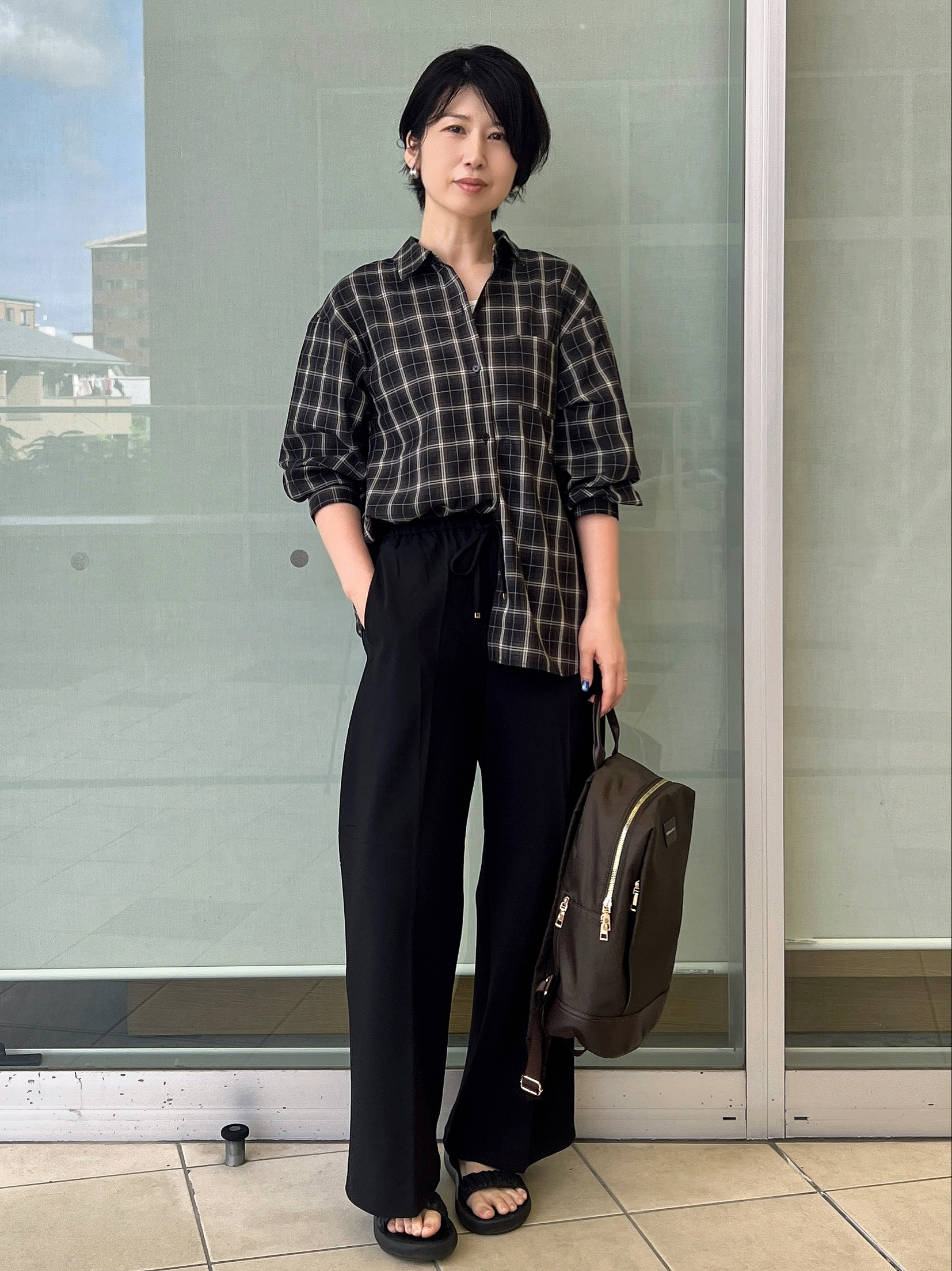 yo-koさんの「OPAQUE.CLIP｜チェック柄シャツ【洗濯機OK】」を使ったコーディネート