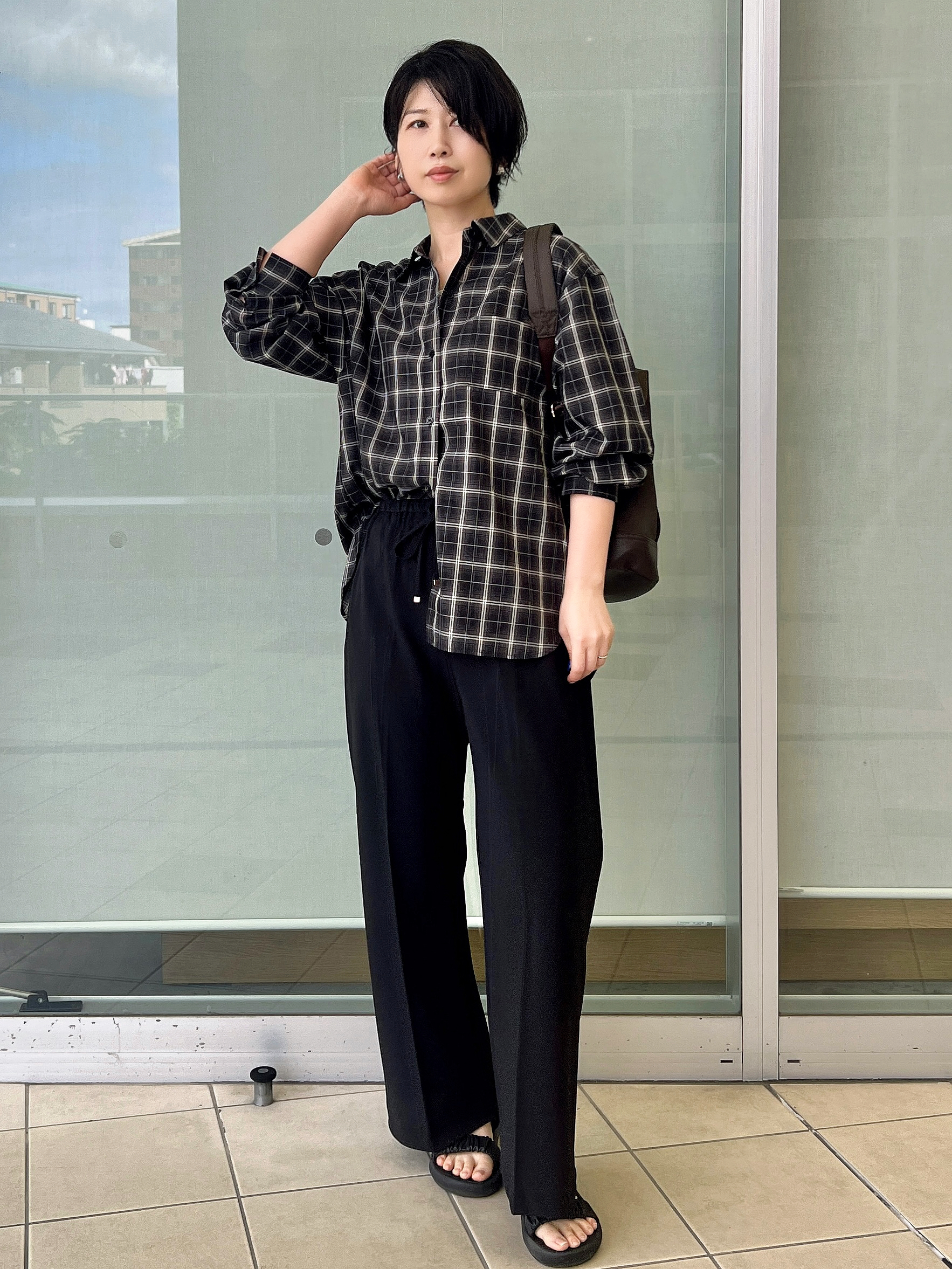 yo-koさんの「OPAQUE.CLIP｜チェック柄シャツ【洗濯機OK】」を使ったコーディネート
