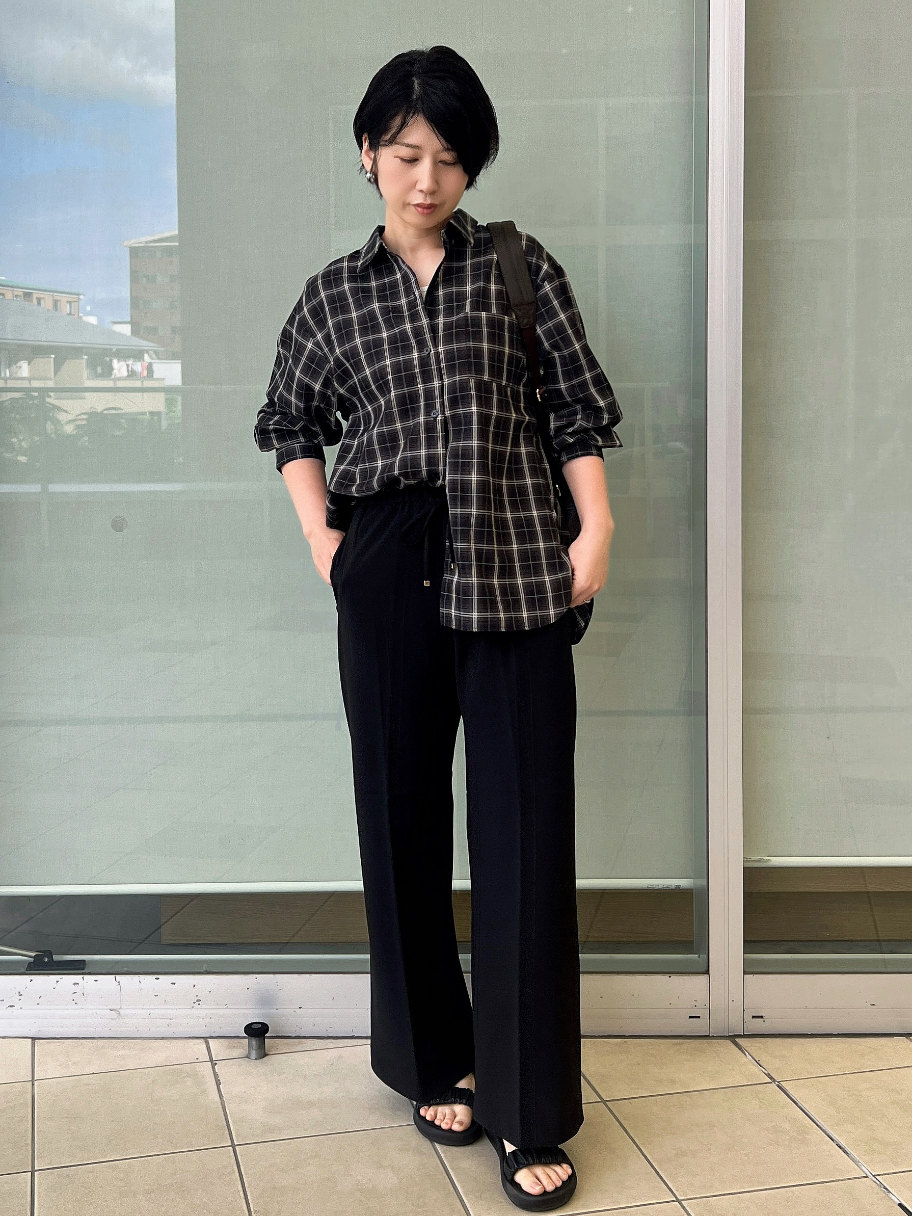 yo-koさんの「OPAQUE.CLIP｜チェック柄シャツ【洗濯機OK】」を使ったコーディネート