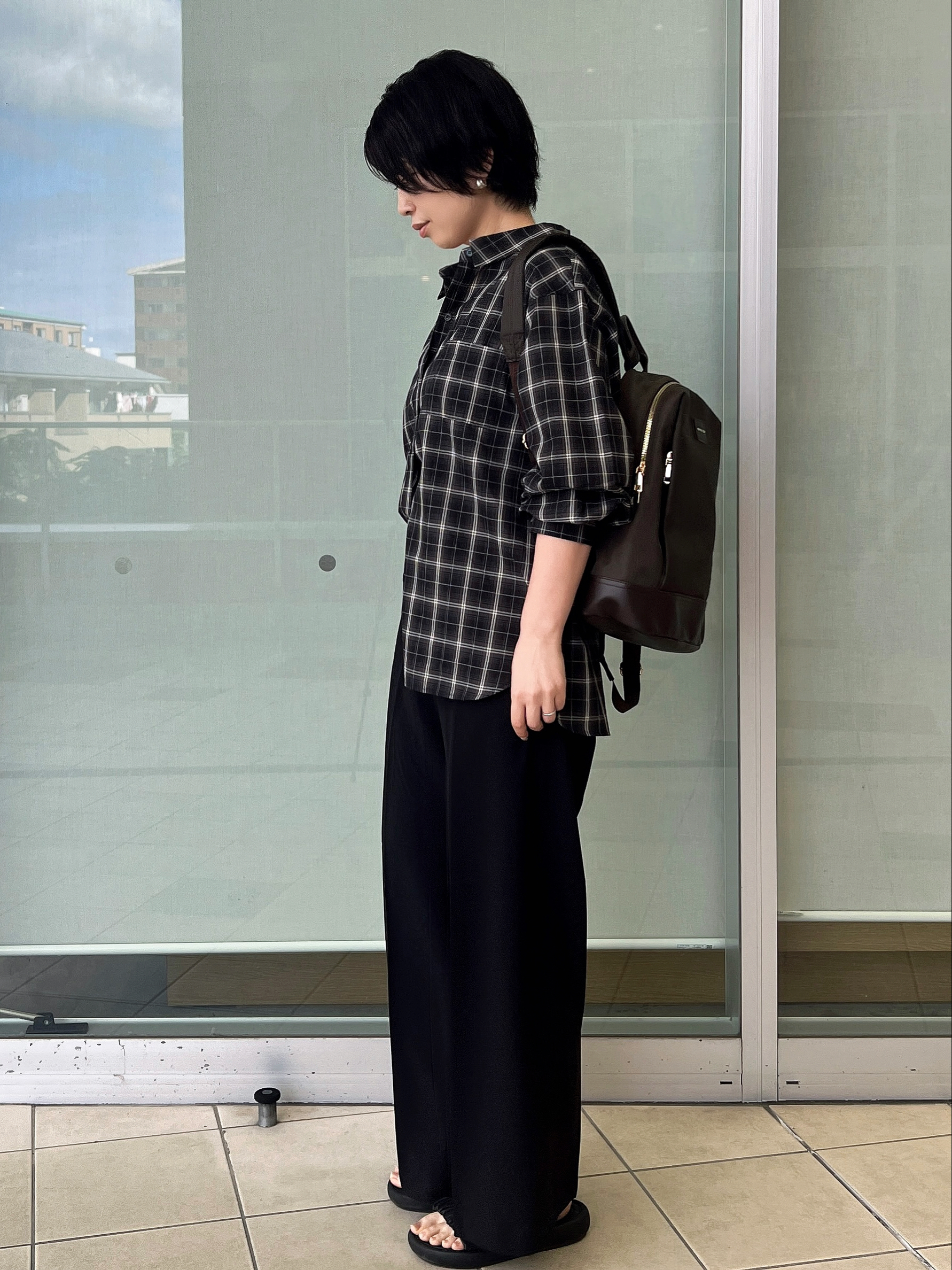 yo-koさんの「OPAQUE.CLIP｜チェック柄シャツ【洗濯機OK】」を使ったコーディネート