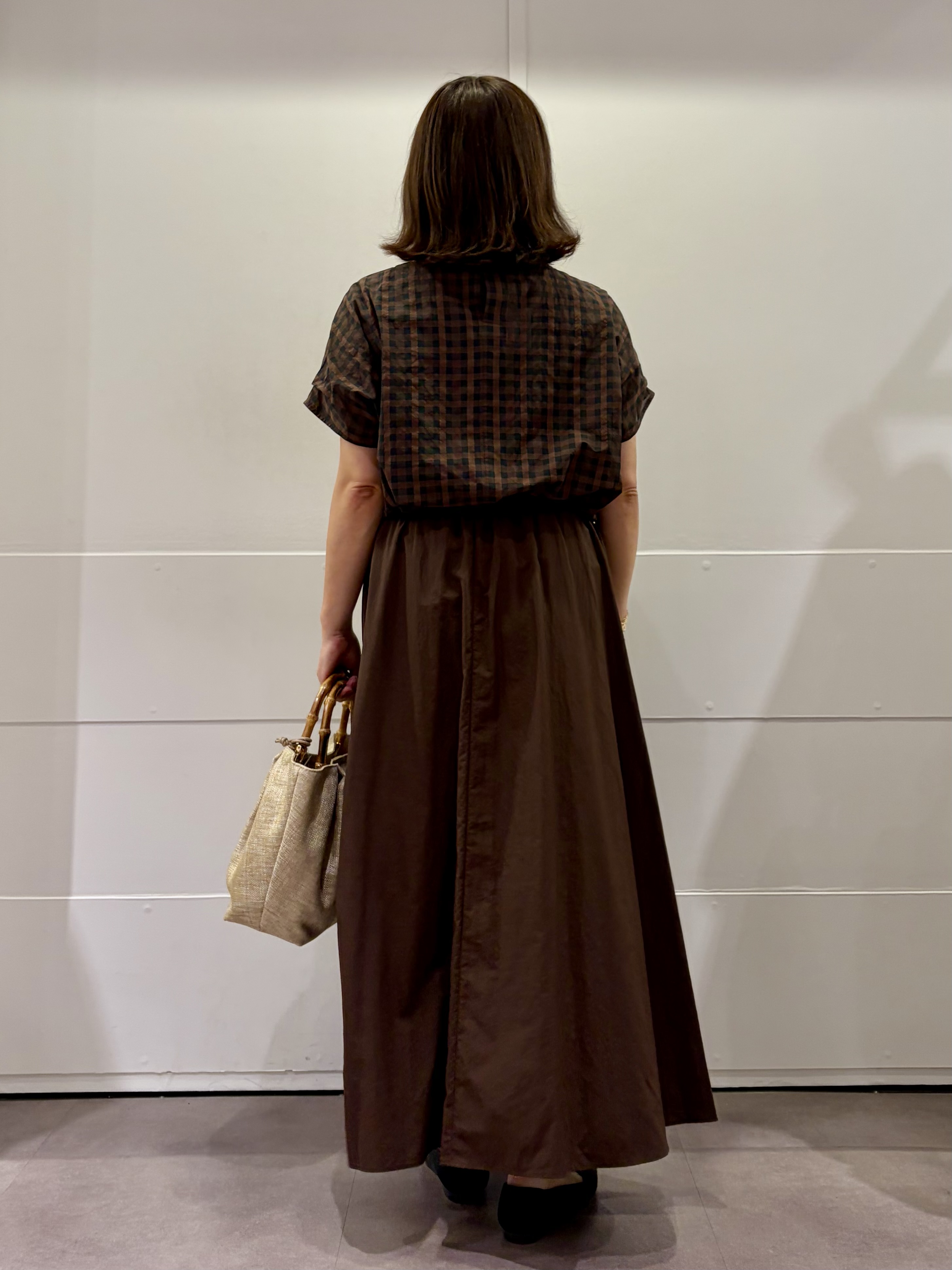 TOKOさんの「UNTITLED｜シアーチェックブラウス」を使ったコーディネート