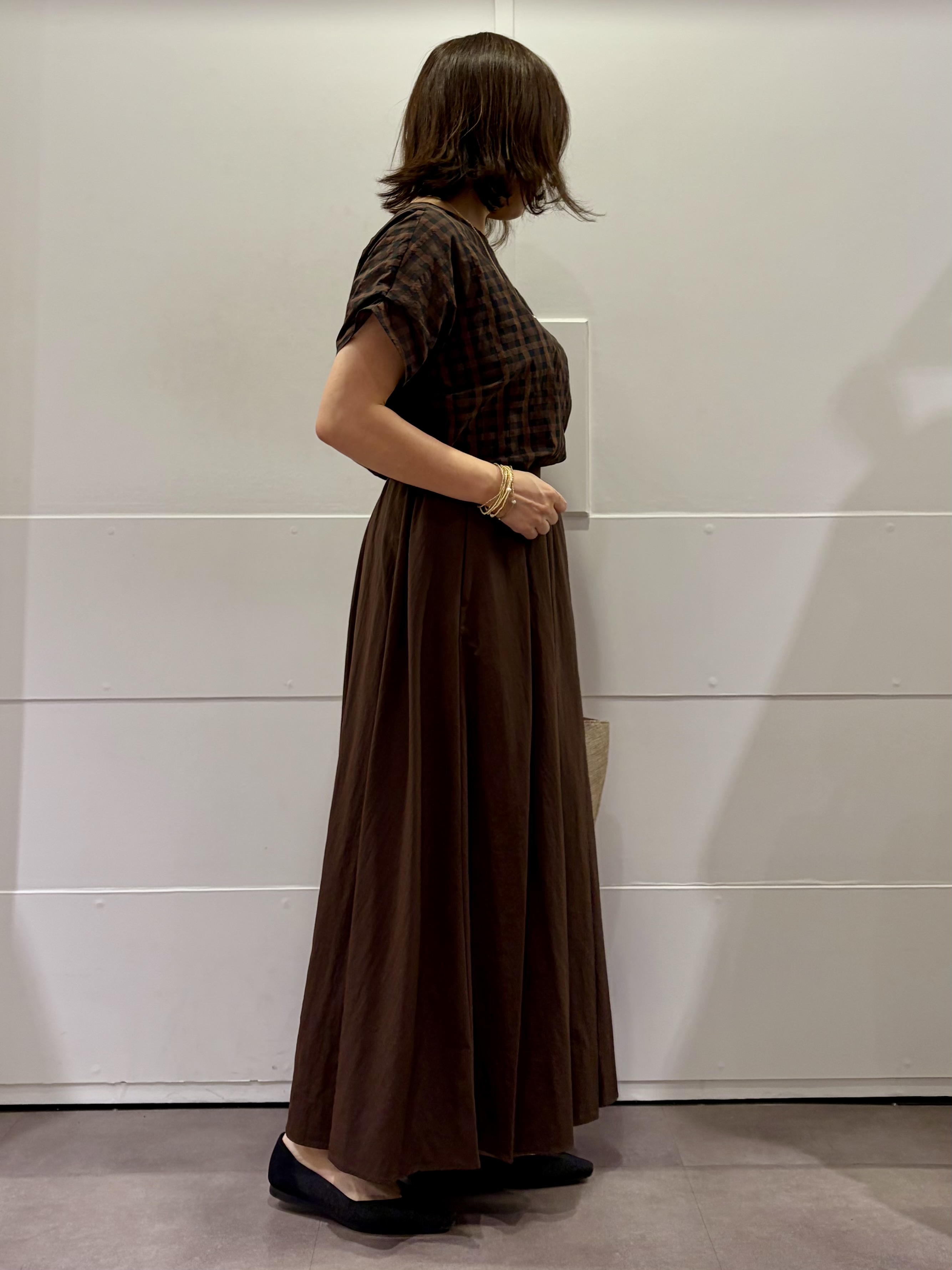 TOKOさんの「UNTITLED｜シアーチェックブラウス」を使ったコーディネート