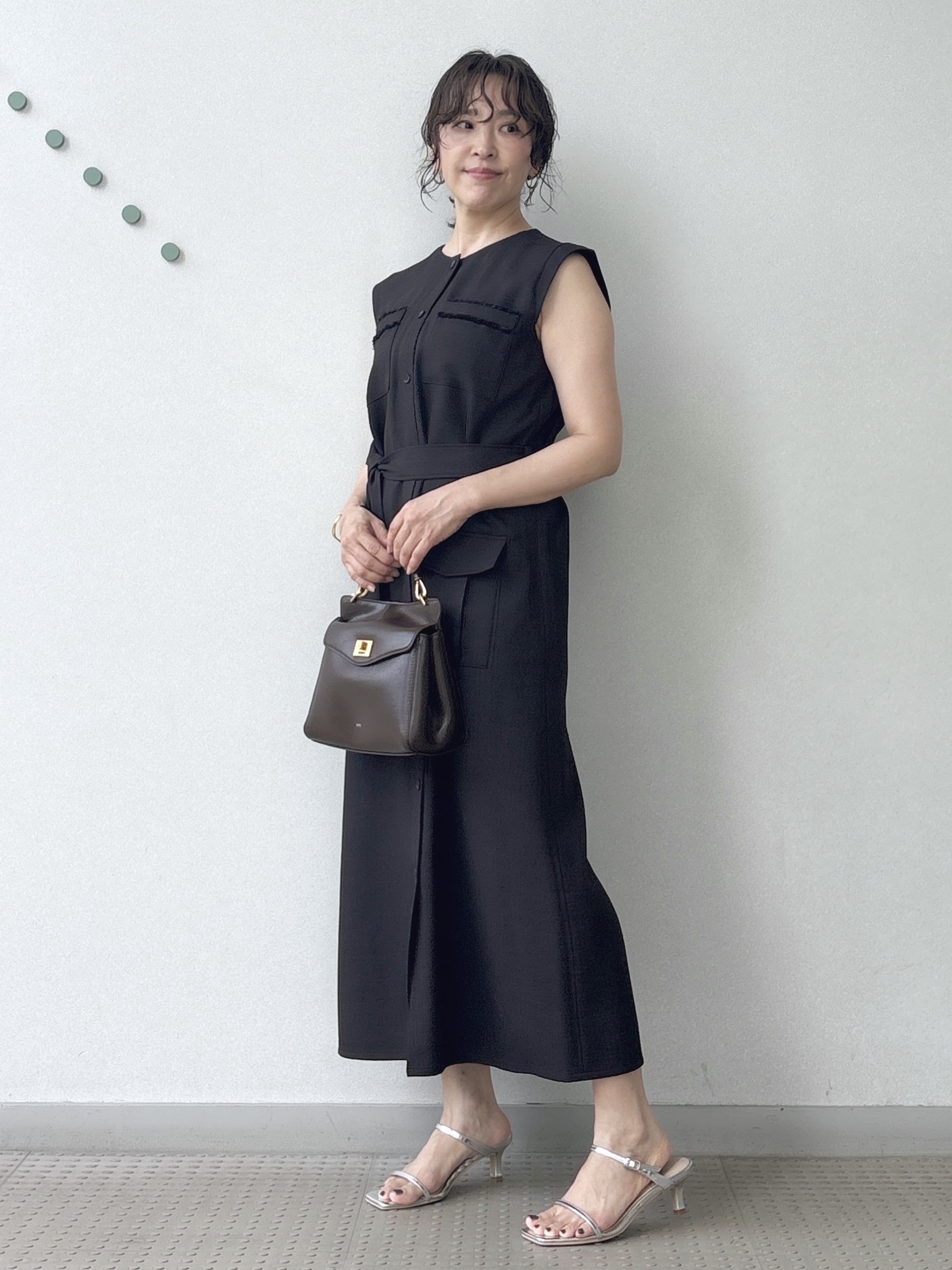 kawamuraさんの「DRESSTERIOR｜ウォッシャブルツイードライクワンピース」を使ったコーディネート