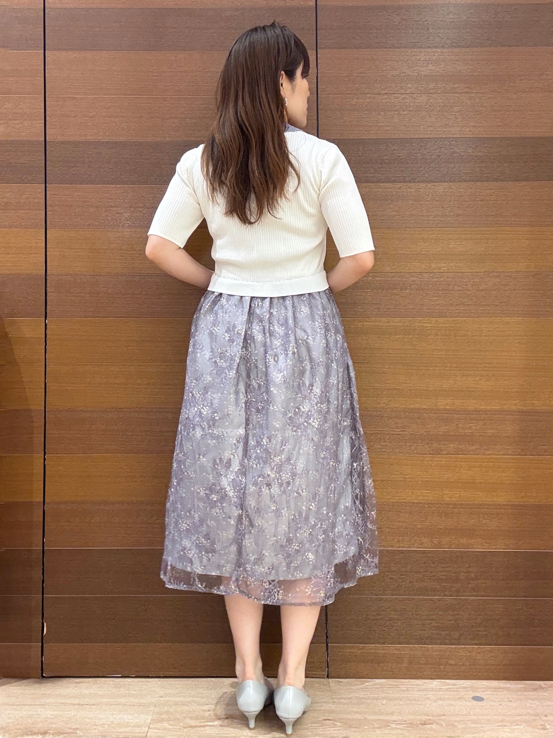 maichiさんの「OPAQUE.CLIP｜花柄ドッキング衿付きワンピース【洗濯機OK】」を使ったコーディネート