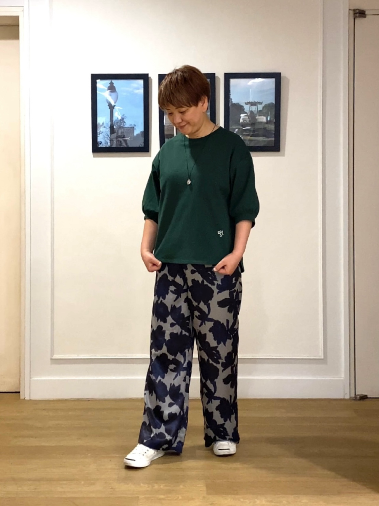 Hiroさんの「Dessin｜バックヘンリーカットソー5分袖」を使ったコーディネート