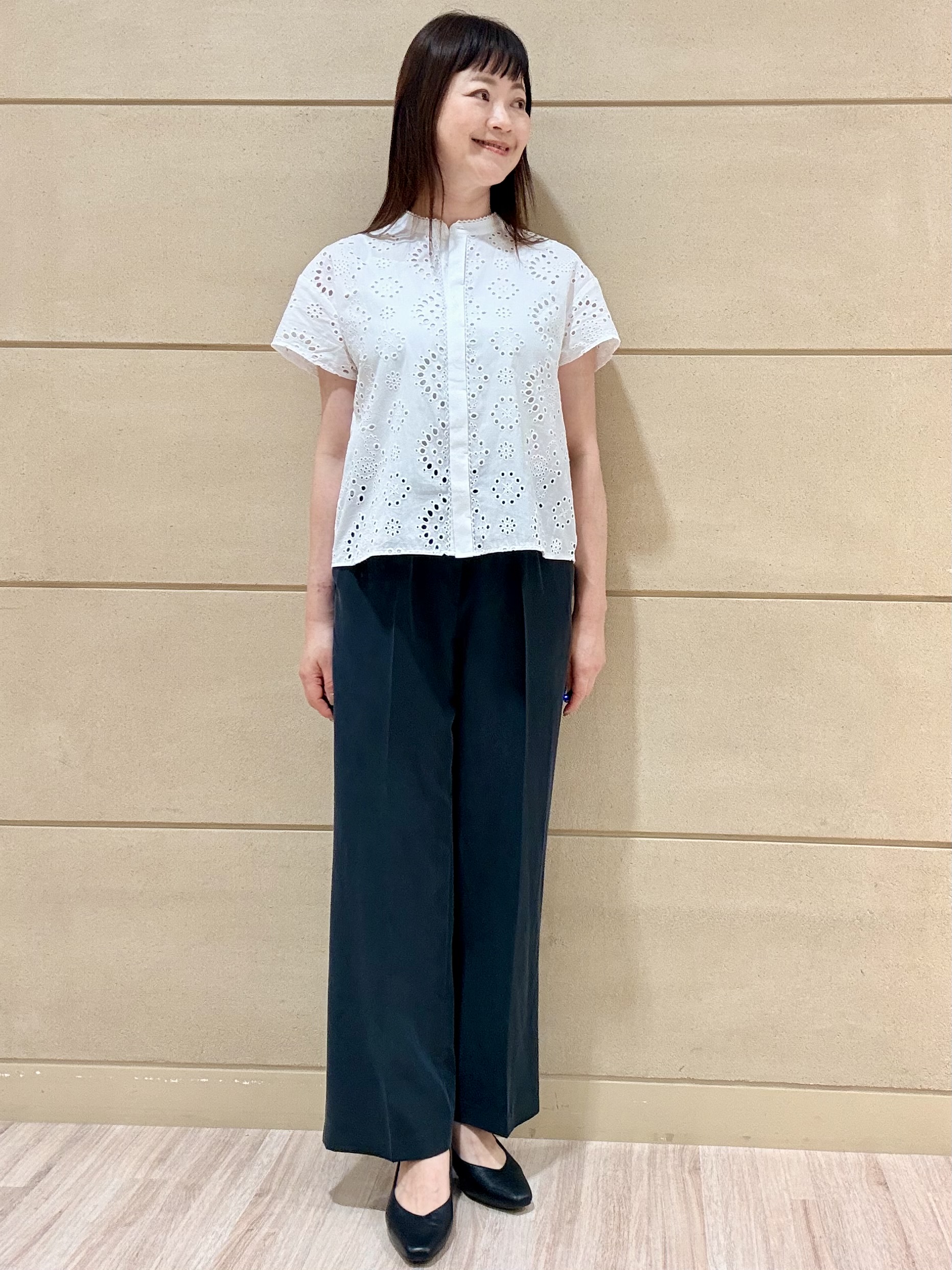Marさんの「Reflect｜【通勤◎】カットワーク刺繍レース シャツブラウス」を使ったコーディネート