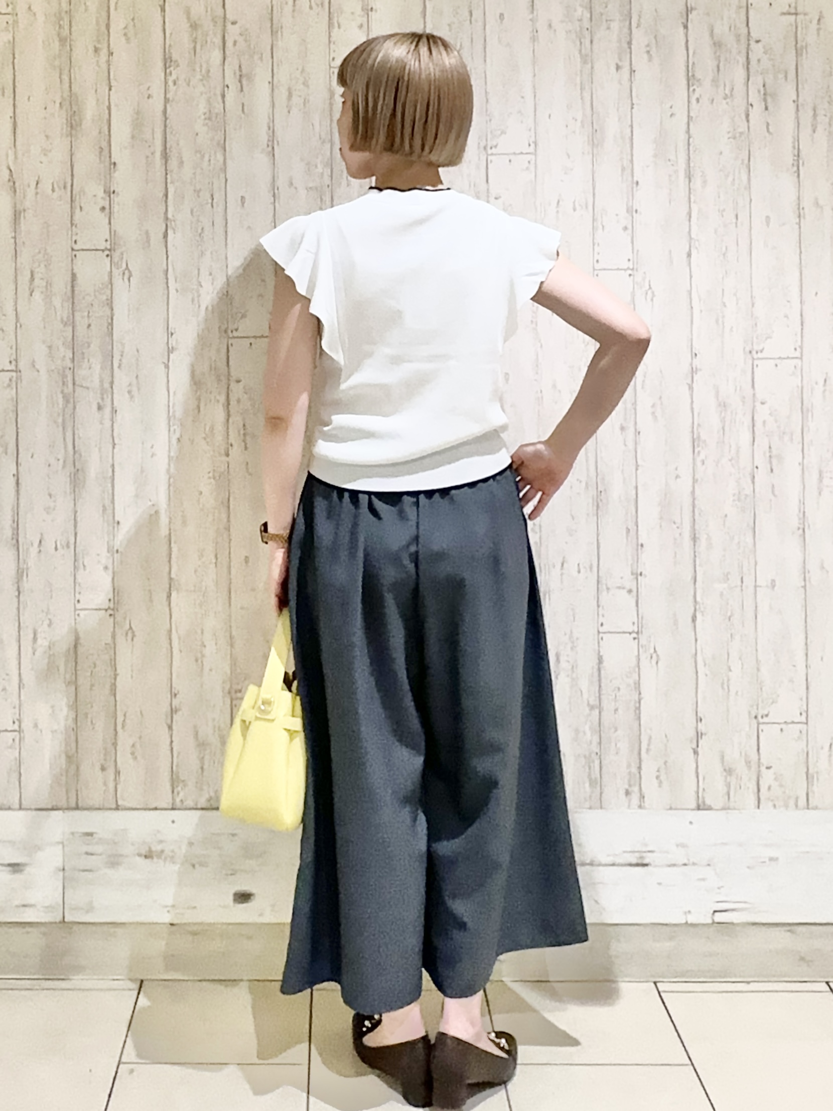 Hana...eさんの「index｜【UVケア／接触冷感】バイカラーボウタイフリルトップス《洗濯機OK》」を使ったコーディネート