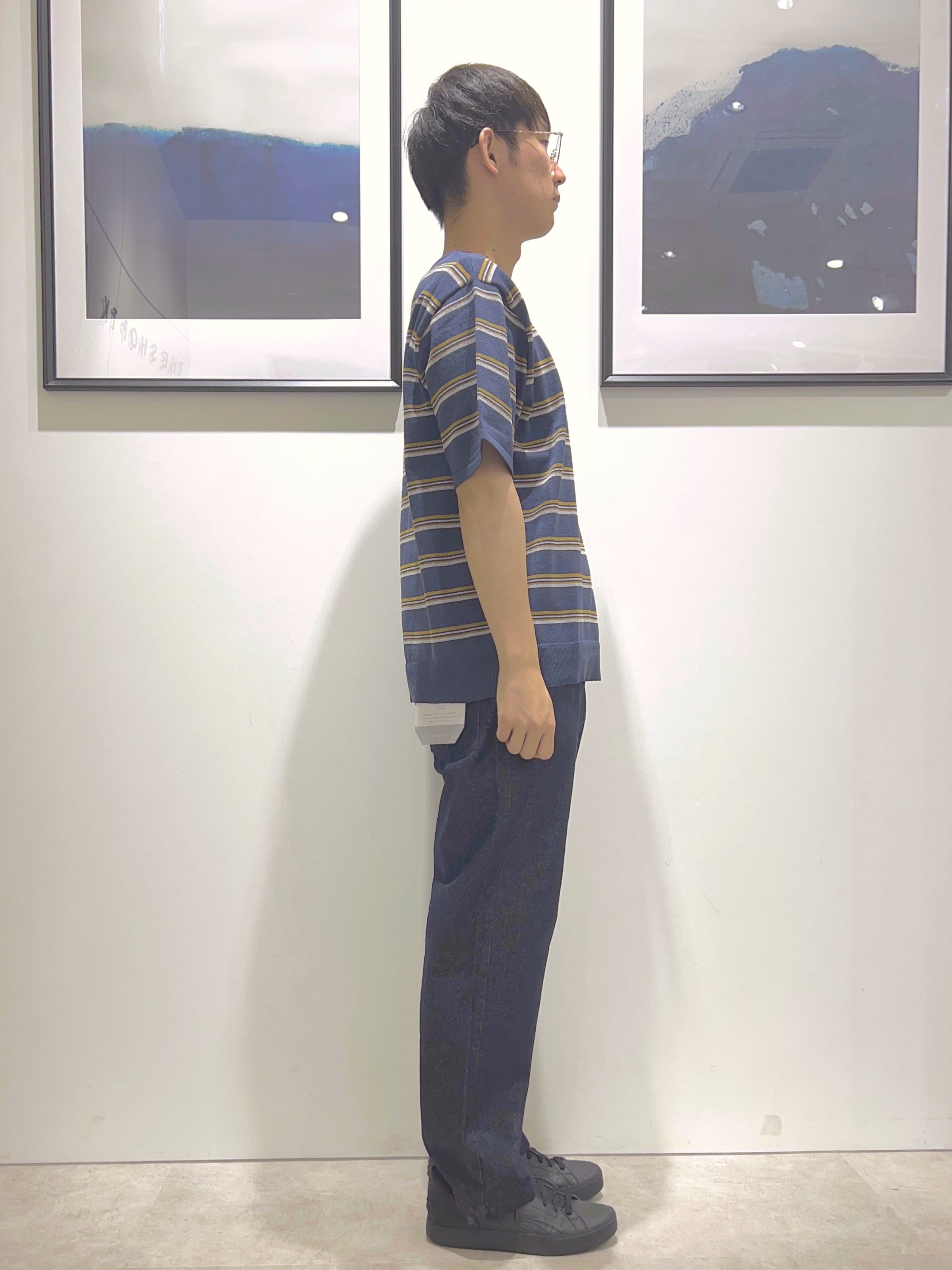 。さんの「THE SHOP TK｜【抗菌防臭／UVカット／洗濯機OK】和紙混 半袖ニット」を使ったコーディネート