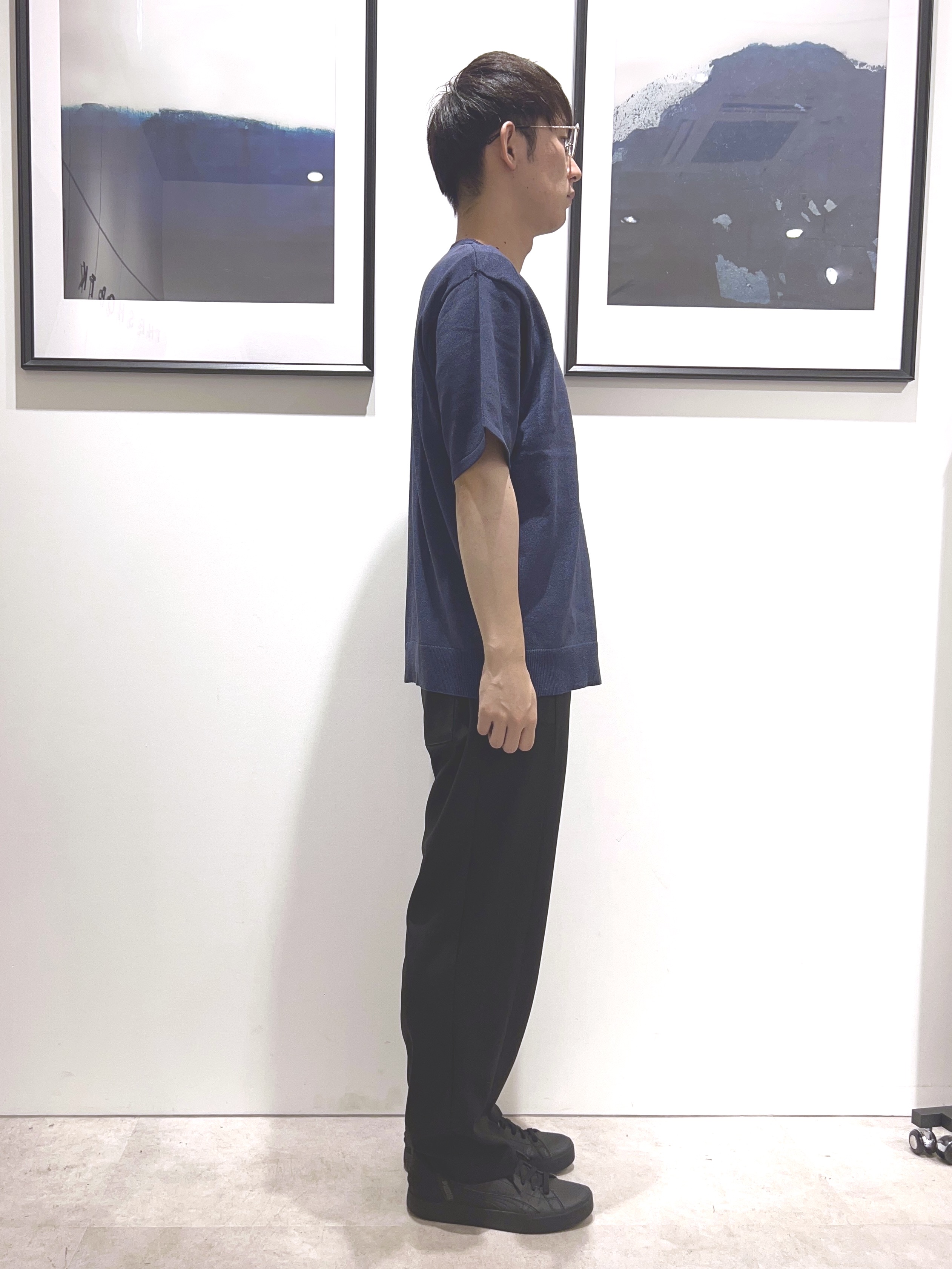 。さんの「THE SHOP TK｜【抗菌防臭／UVカット／洗濯機OK】和紙混 半袖ニット」を使ったコーディネート
