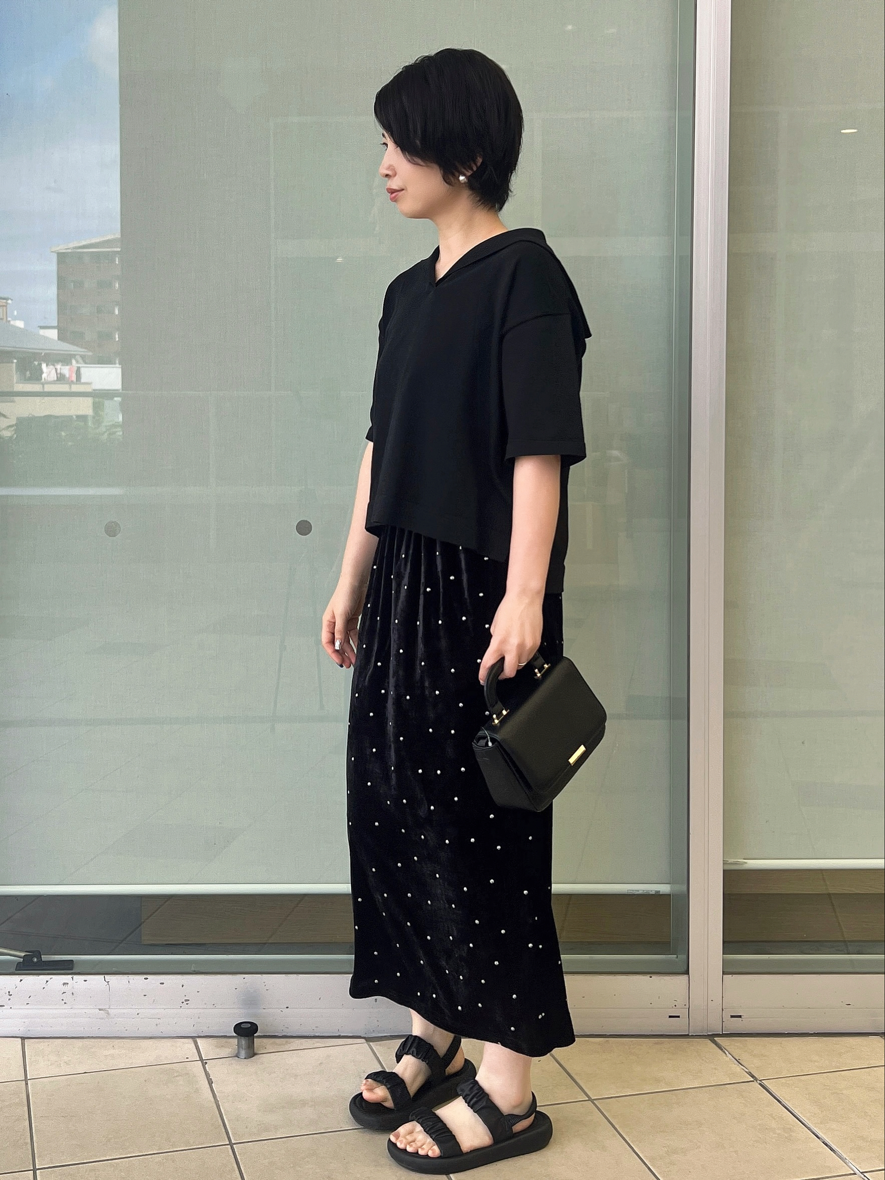 yo-koさんの「OPAQUE.CLIP｜【UV／遮熱性】セーラーニット《洗濯機OK》」を使ったコーディネート