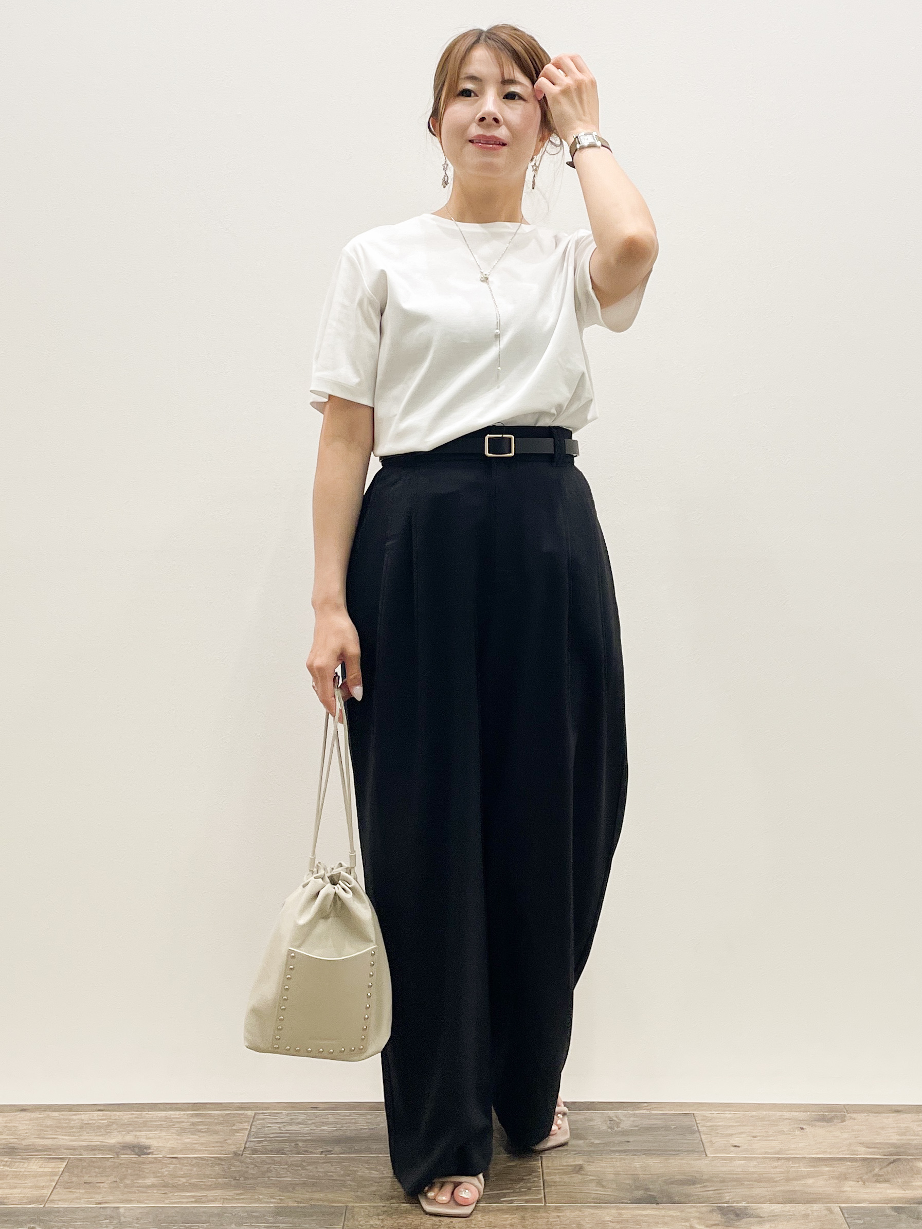 Asukaさんの「OPAQUE.CLIP｜ベーシックTシャツ／オーガニックコットン混【洗濯機OK】」を使ったコーディネート