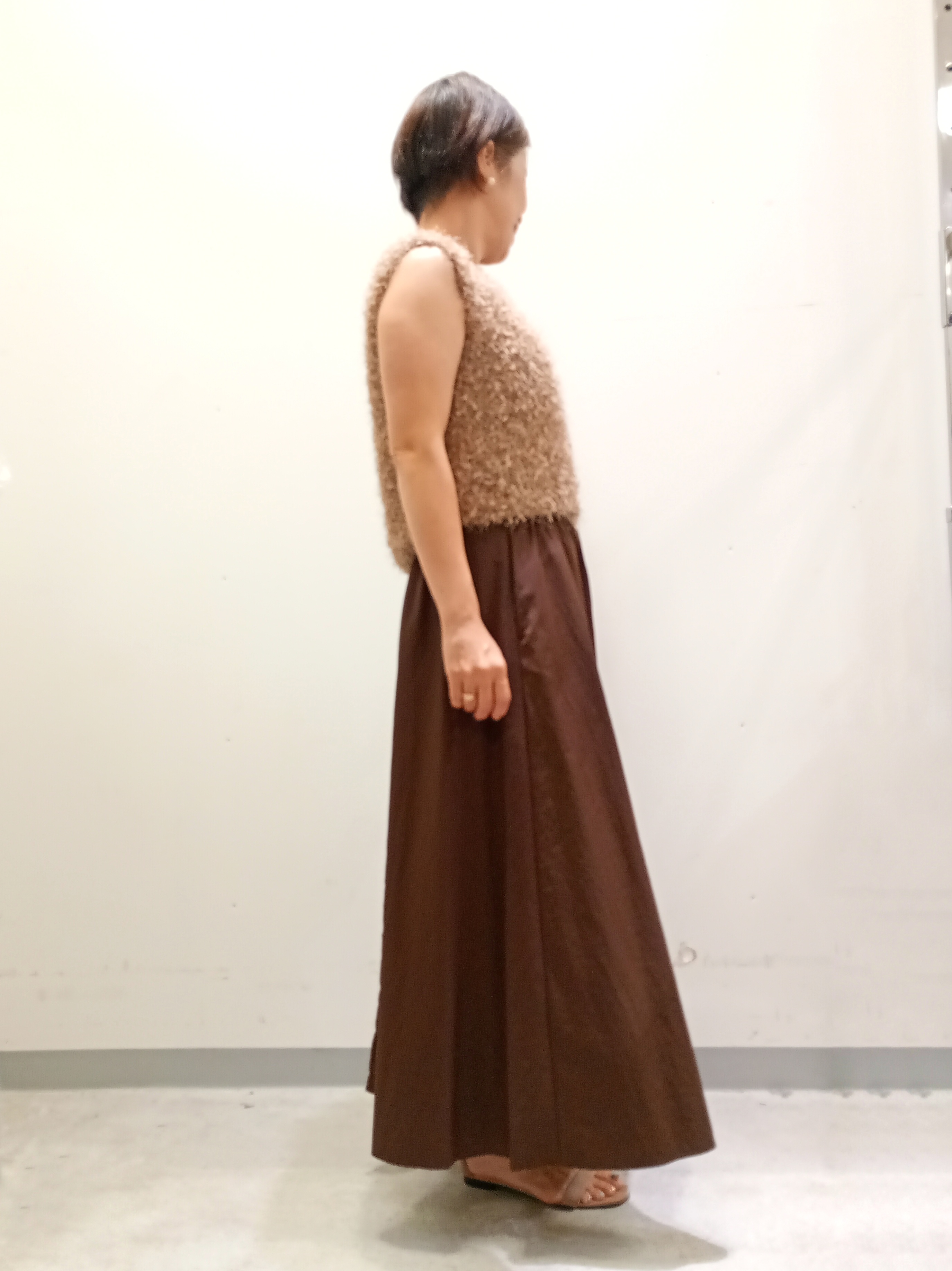 Kさんの「INDIVI｜【洗える】ファンシーヤーンVネックニットベスト」を使ったコーディネート