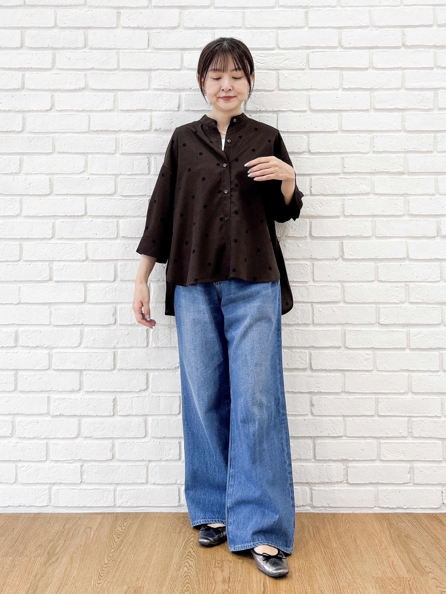 nakajoさんの「Dessin｜【セットアップ可】ドットプリント ハーフスリーブシャツ」を使ったコーディネート