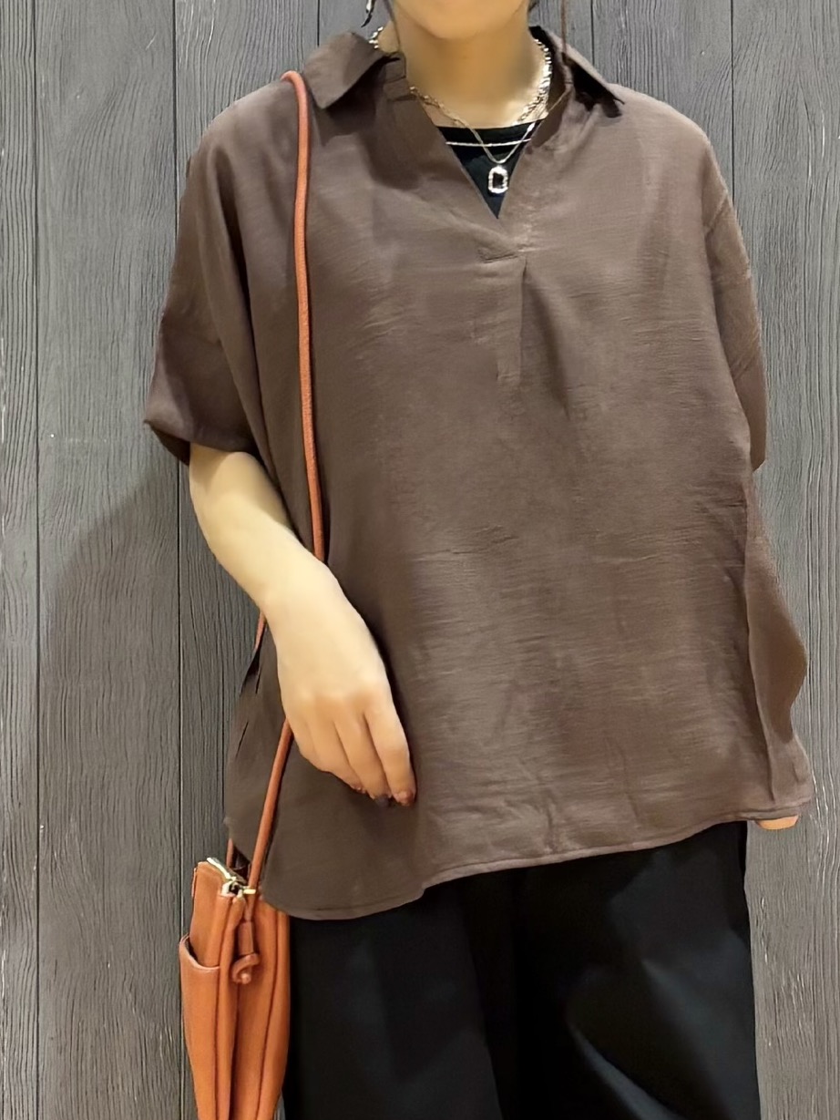 meiさんの「SHOO･LA･RUE｜【2点セット/S-LL/洗濯機可】時短でコーデ決まる スラブスキッパーシャツ＋タンクトップ」を使ったコーディネート