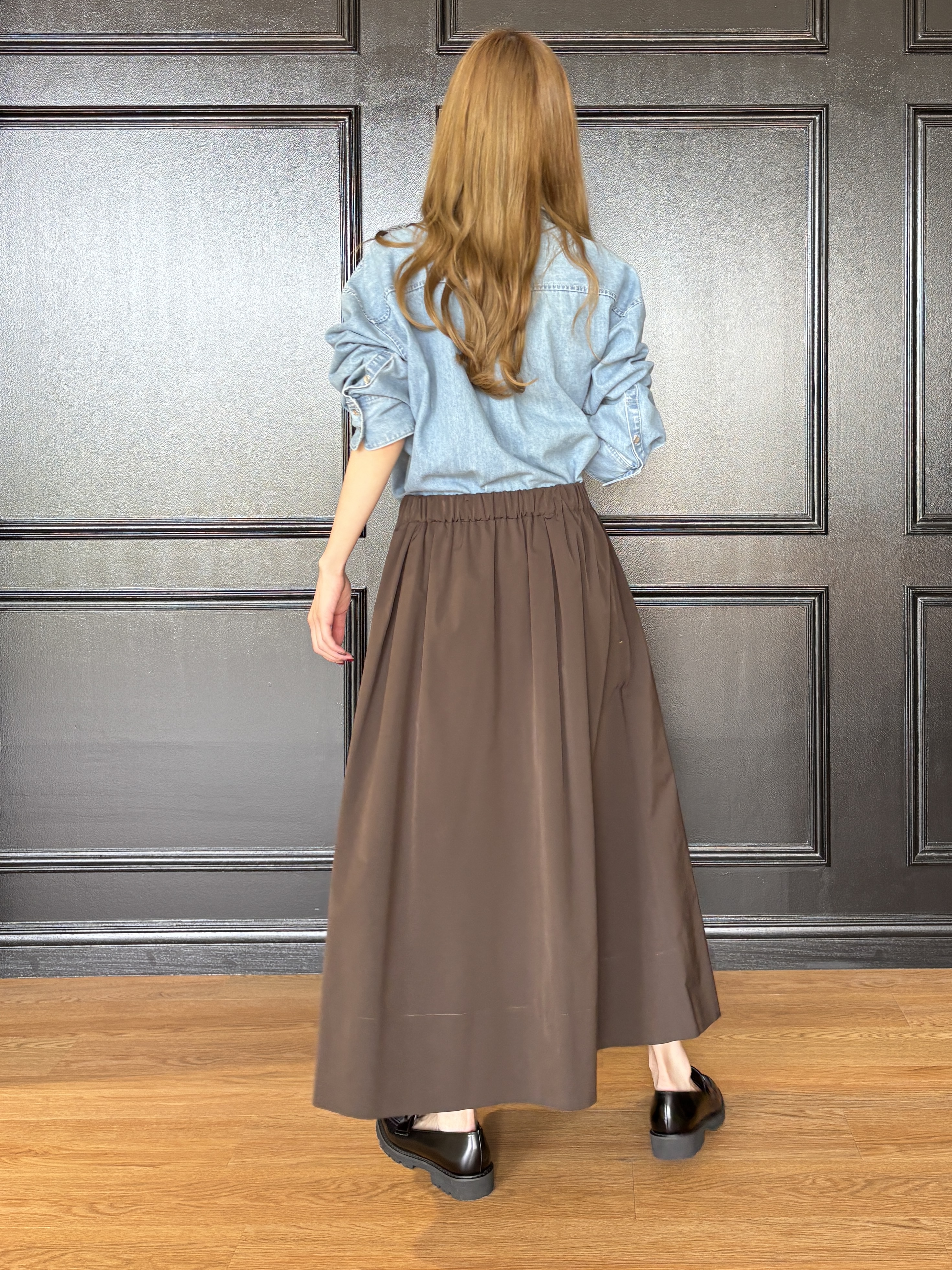 清水夏姫さんの「DRESSTERIOR｜【取り外し可能】2WAYデニムボウタイシャツ」を使ったコーディネート