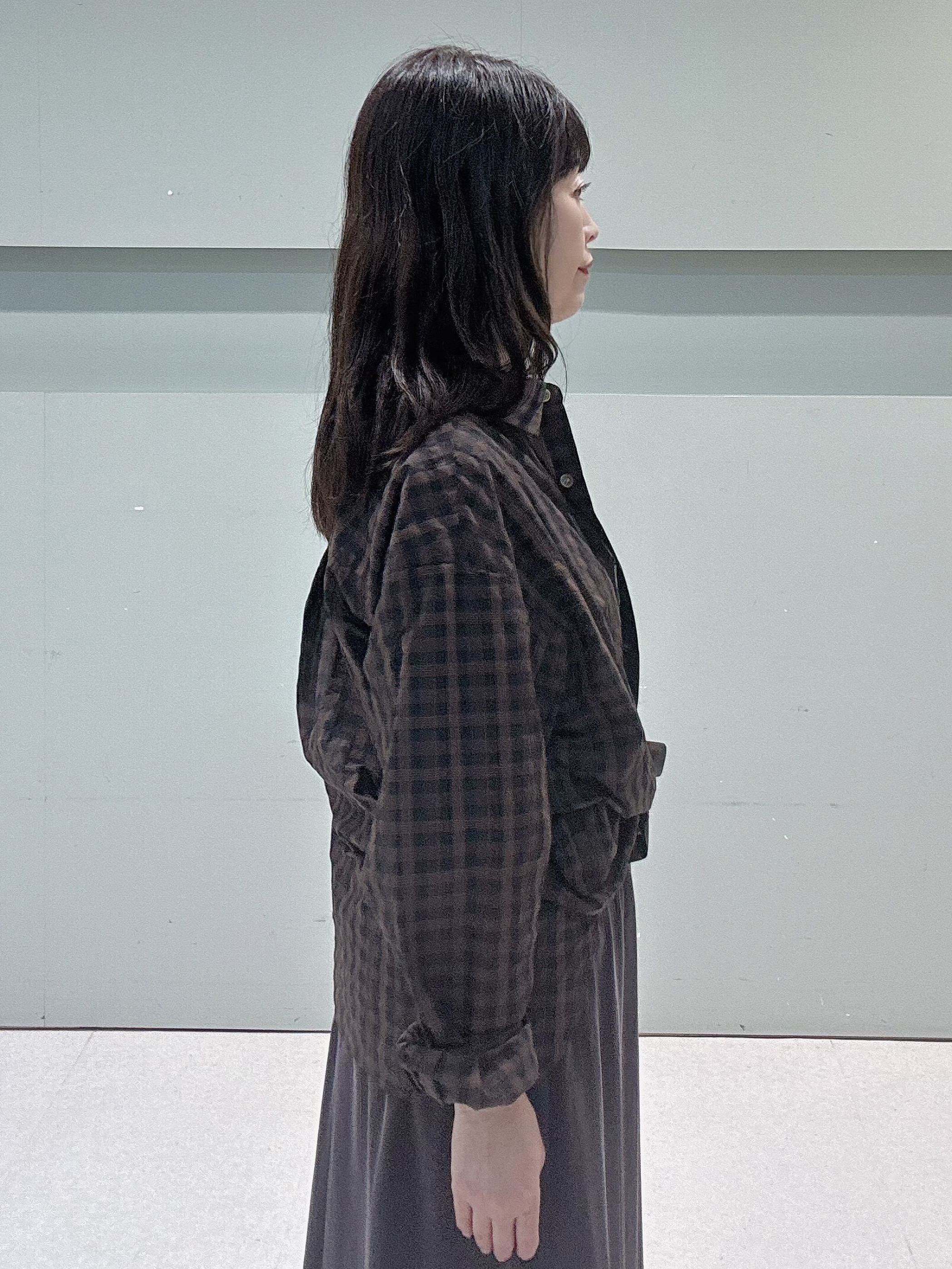 makiさんの「UNTITLED｜シアーチェックシャツブラウス」を使ったコーディネート