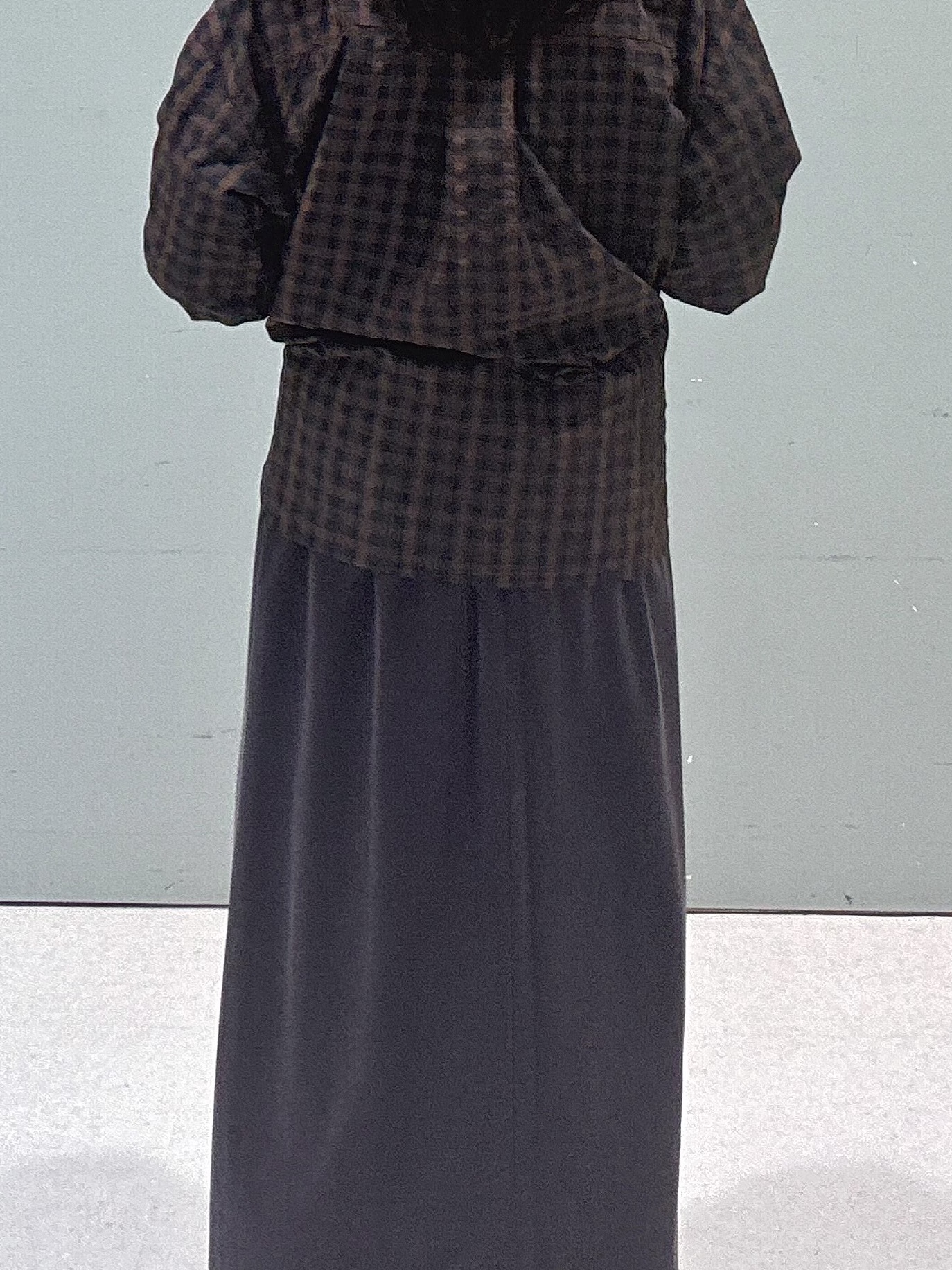 makiさんの「UNTITLED｜シアーチェックシャツブラウス」を使ったコーディネート