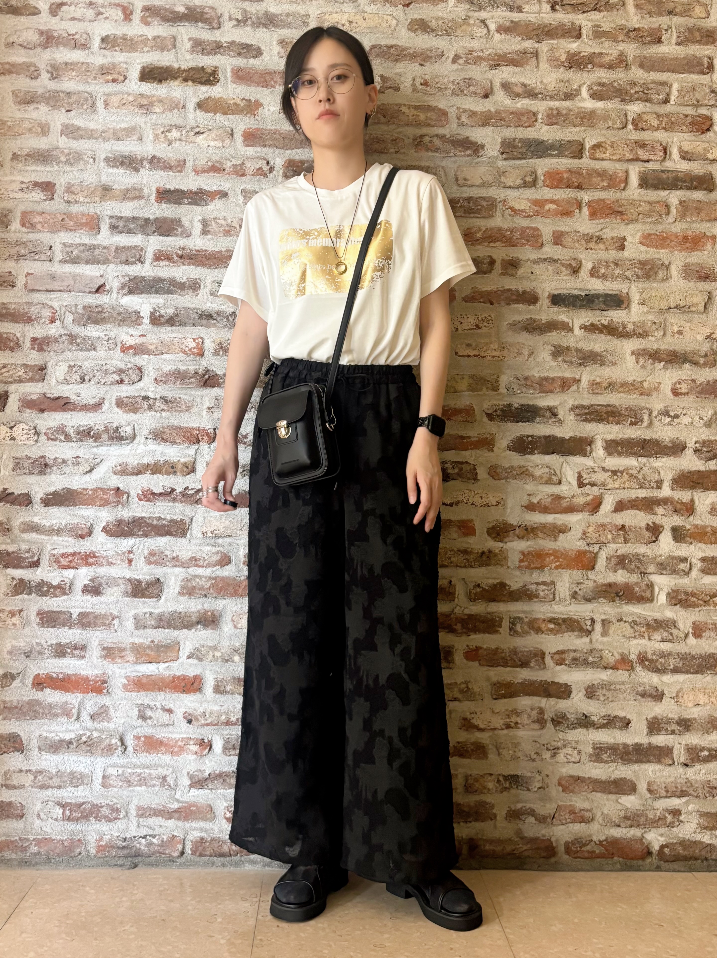 しばさんの「THE SHOP TK｜【ひんやり/吸水速乾】プリントアソートTシャツ」を使ったコーディネート