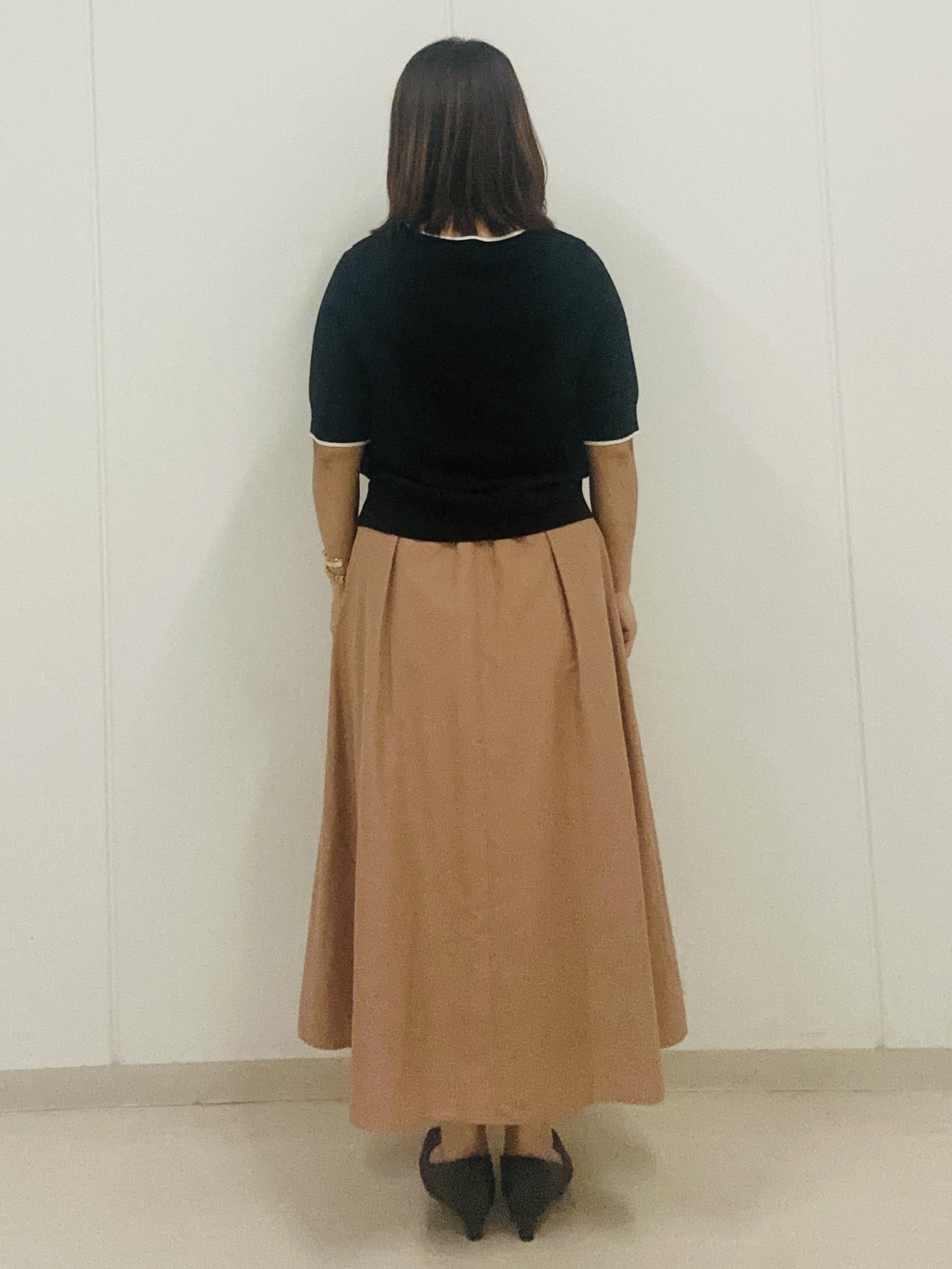 haseさんの「Reflect｜【UVカット／アンサンブル／手洗い可】バイカラーニットプルオーバー」を使ったコーディネート