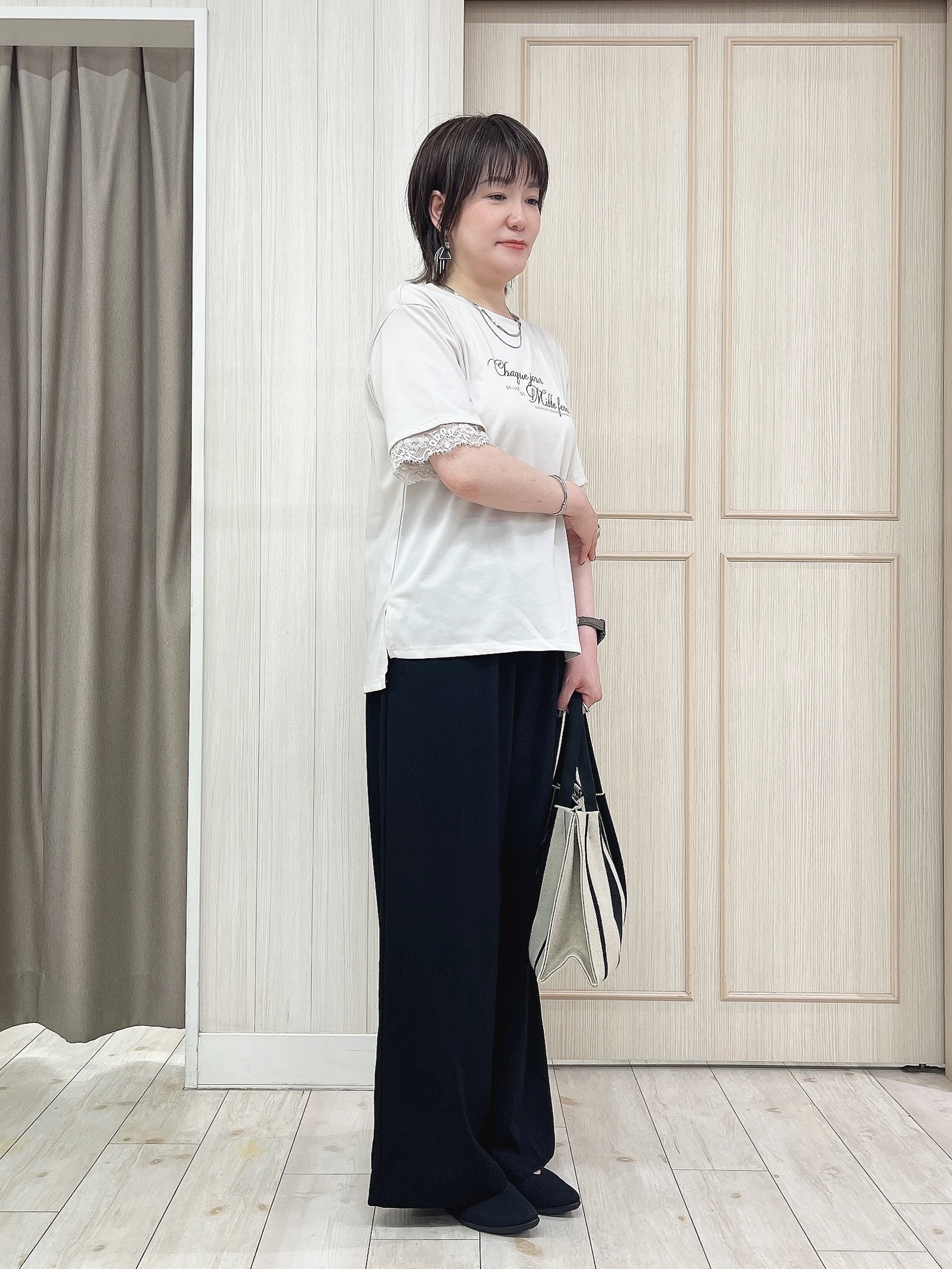 kaneさんの「SHOO･LA･RUE｜【通気性〇/セットアップ可/洗濯機可】メッシュドルマン ジップブルゾン」を使ったコーディネート