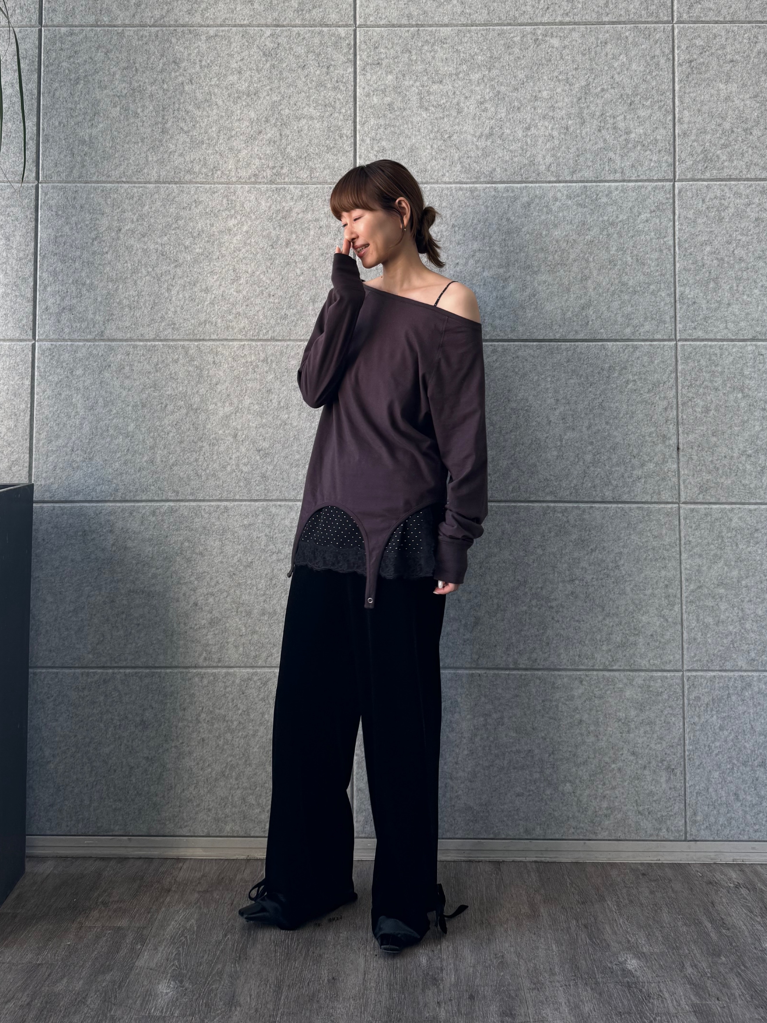designer yukaさんの「CODE A｜dot lingerie lace cami」を使ったコーディネート