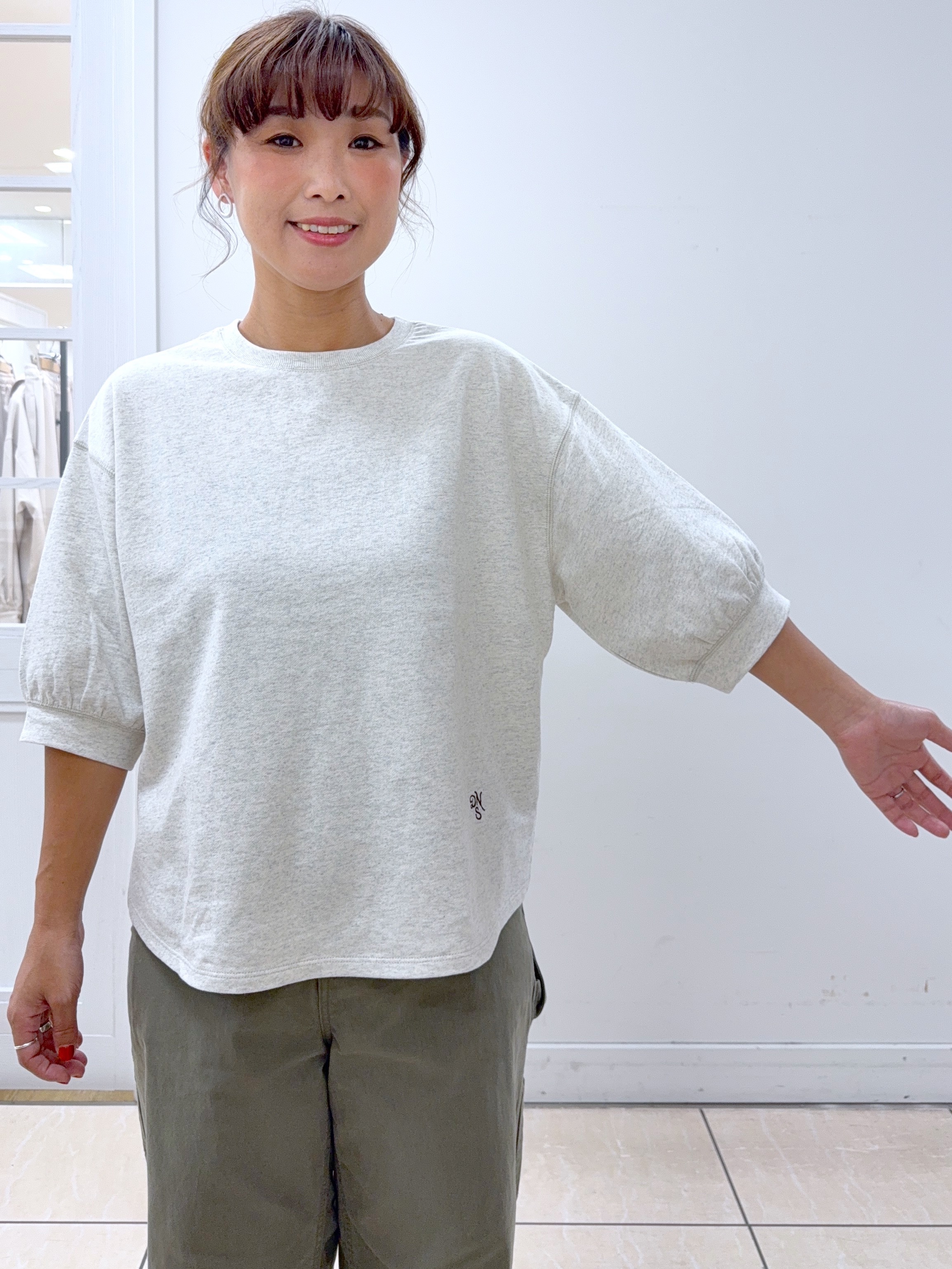 Osawaさんの「Dessin｜バックヘンリーカットソー5分袖」を使ったコーディネート
