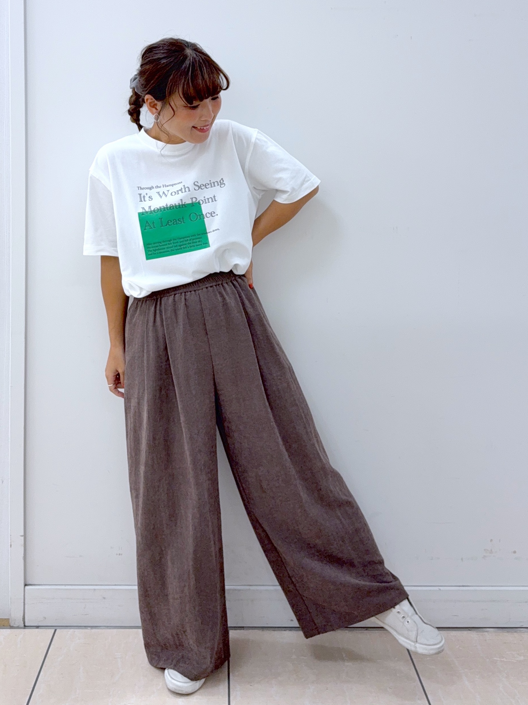 Osawaさんの「Dessin｜【UVカット】チュニックストライプシャツ6分袖」を使ったコーディネート