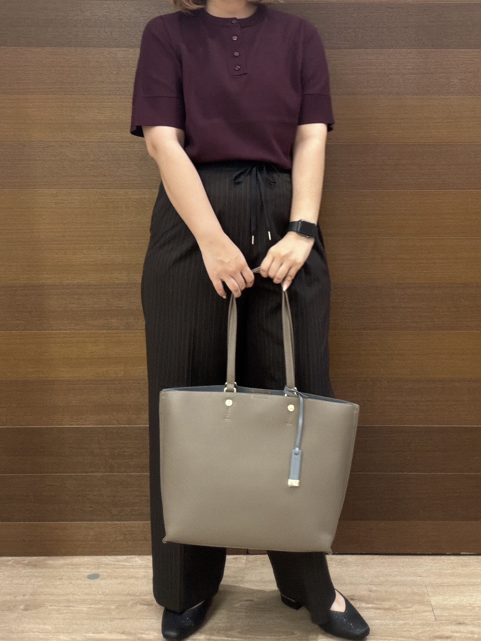 yumeさんの「OPAQUE.CLIP｜2WAY衿ドッキングニット《洗濯機OK》」を使ったコーディネート