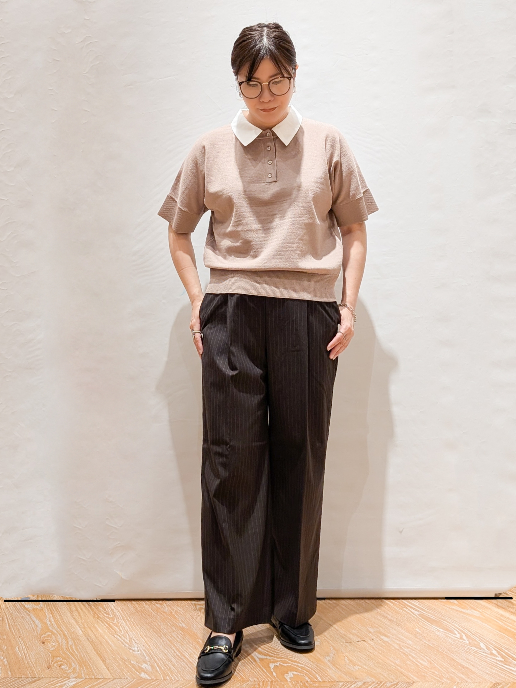 Shihoさんの「OPAQUE.CLIP｜2WAY衿ドッキングニット《洗濯機OK》」を使ったコーディネート