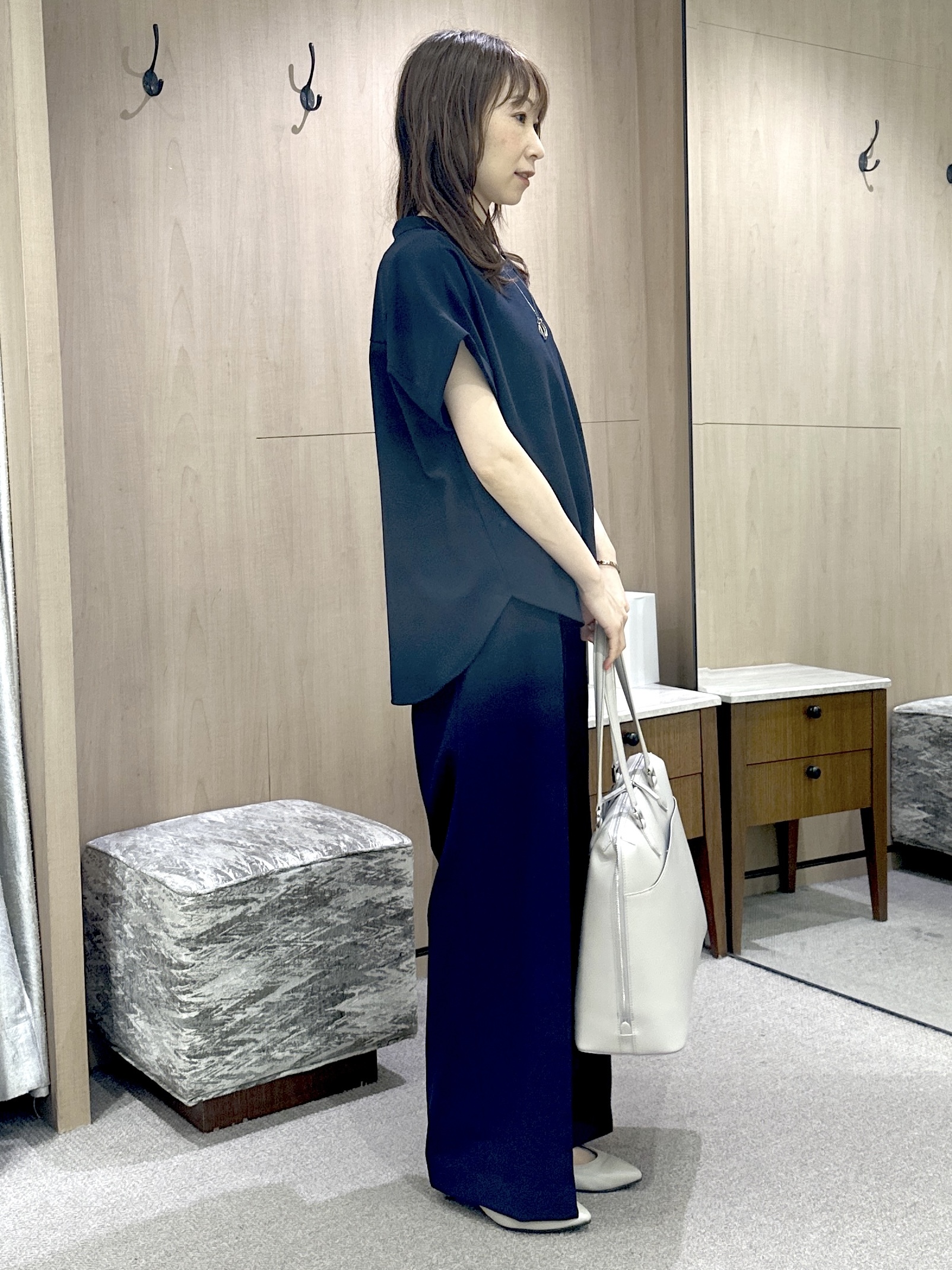 Miwaさんの「UNTITLED｜【セットアップ可/通気性/UVカット】エアリークールブラウス」を使ったコーディネート