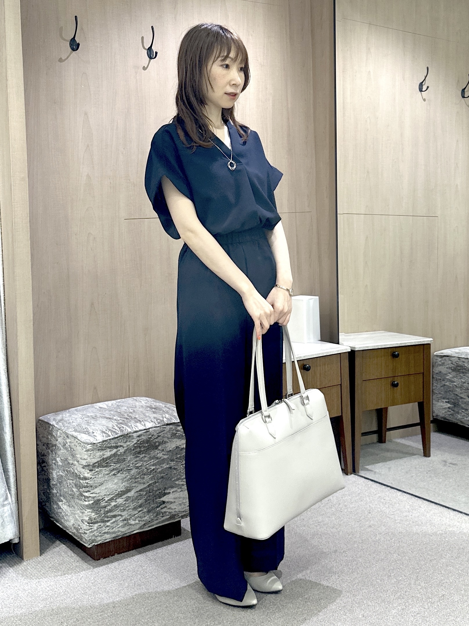 Miwaさんの「UNTITLED｜【セットアップ可/通気性/UVカット】エアリークールブラウス」を使ったコーディネート