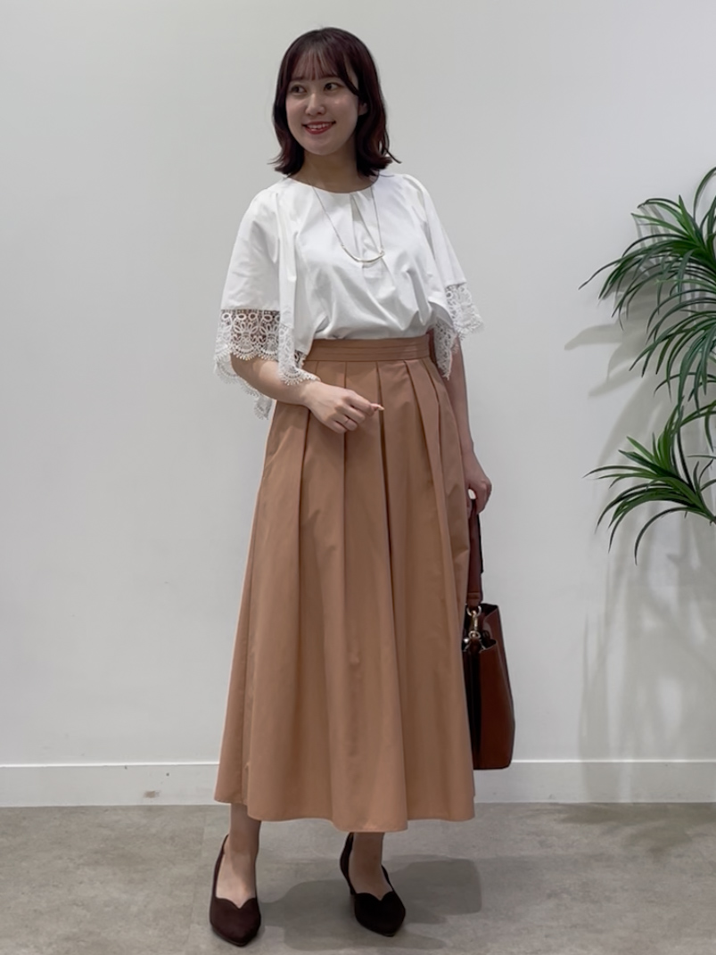yukariさんの「Reflect｜【UVカット／接触冷感】レーススリーブジャージカットソー」を使ったコーディネート