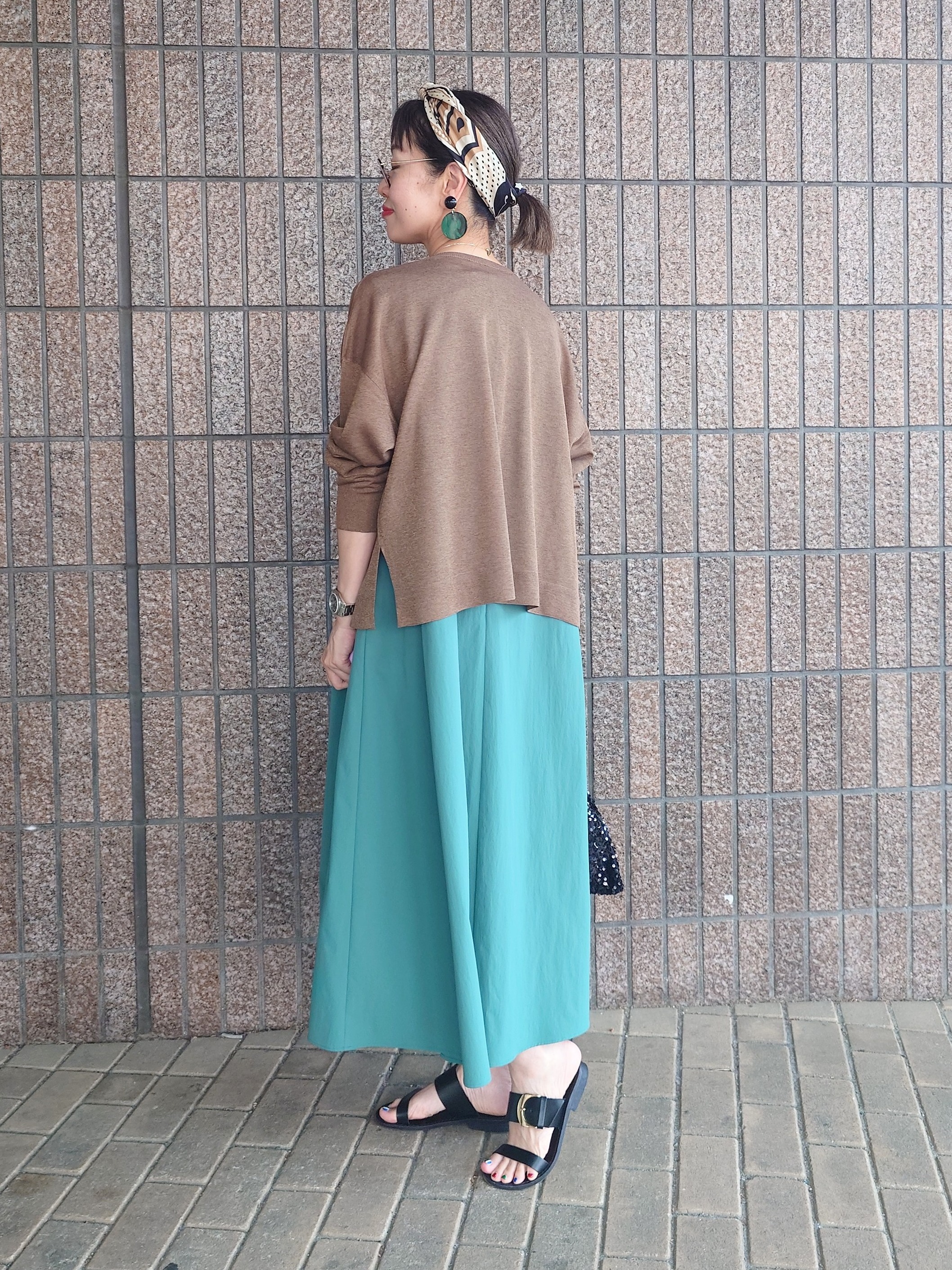 MUTSUKOさんの「UNTITLED｜【接触冷感/UVカット/吸水速乾】Aラインロングワンピース」を使ったコーディネート