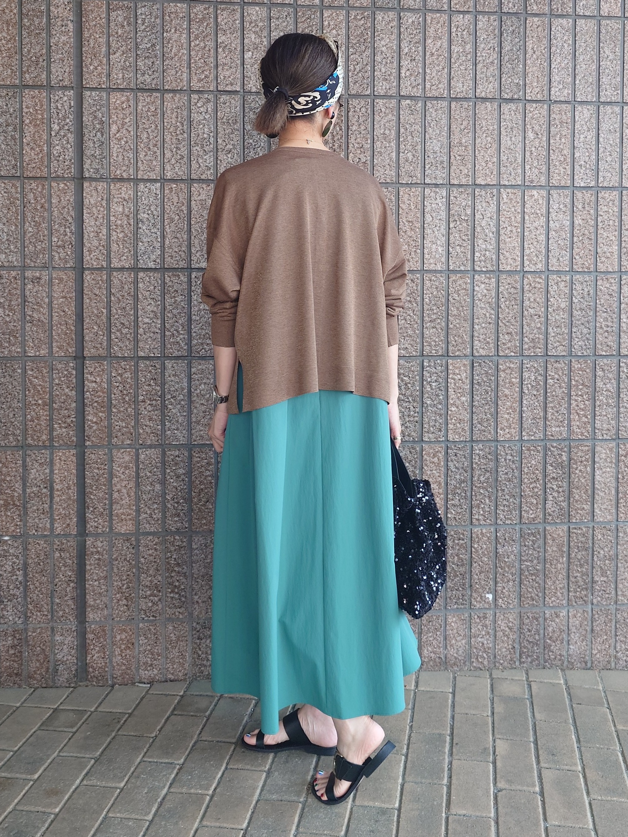 MUTSUKOさんの「UNTITLED｜【接触冷感/UVカット/吸水速乾】Aラインロングワンピース」を使ったコーディネート