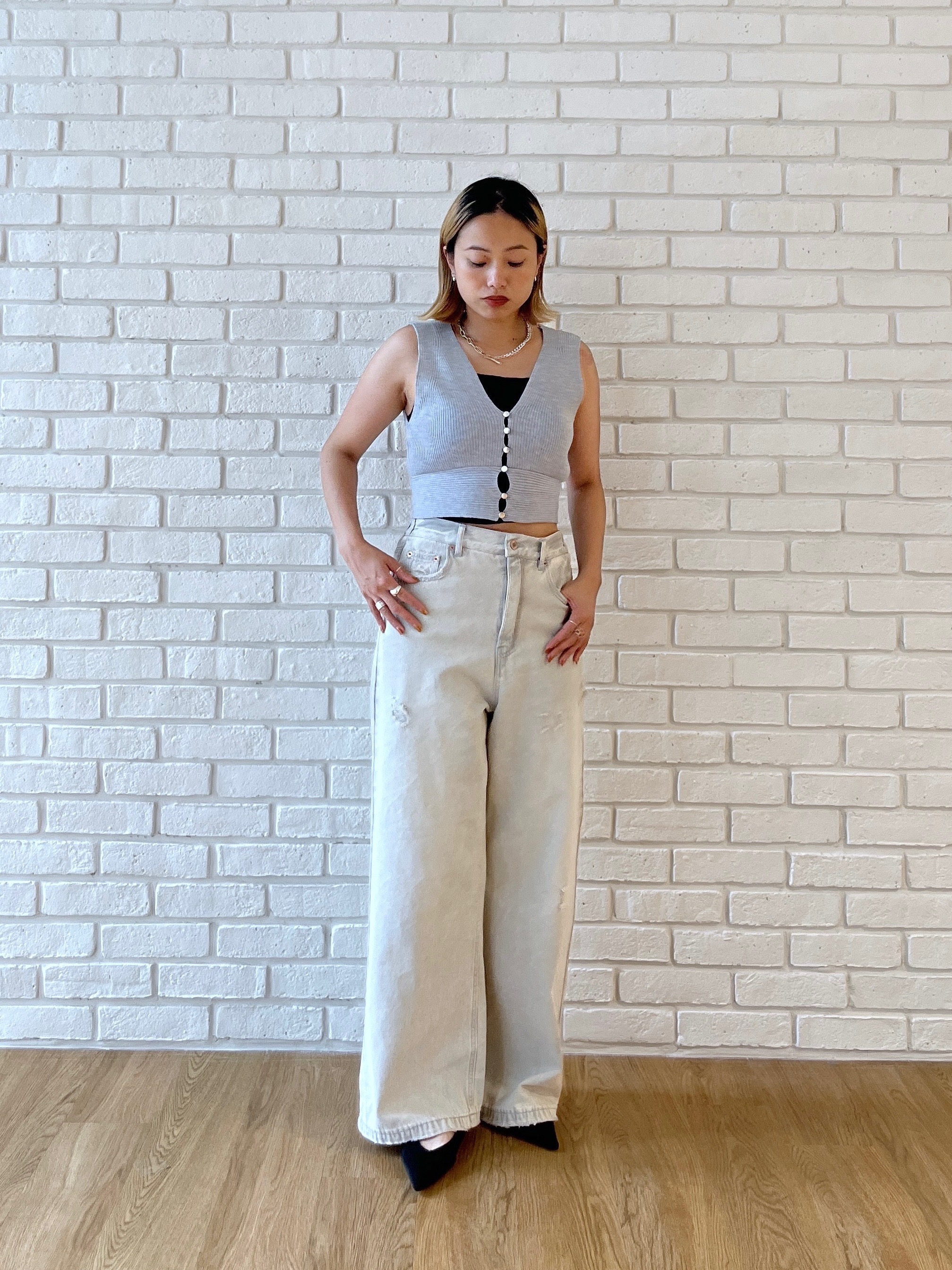Harukaさんの「INDIVI｜ラメMIXニットビスチェ」を使ったコーディネート