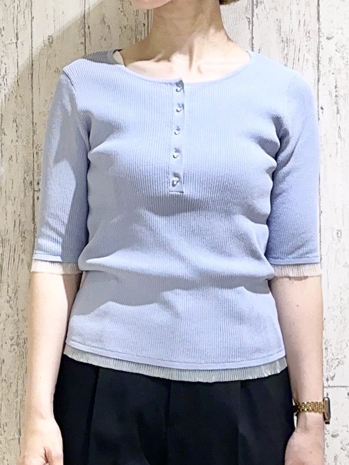 Hana...eさんの「index｜【遮熱／UV】外気の熱を感じにくい！ヘンリーフリルリブニット《洗濯機OK／抗ピリング》」を使ったコーディネート